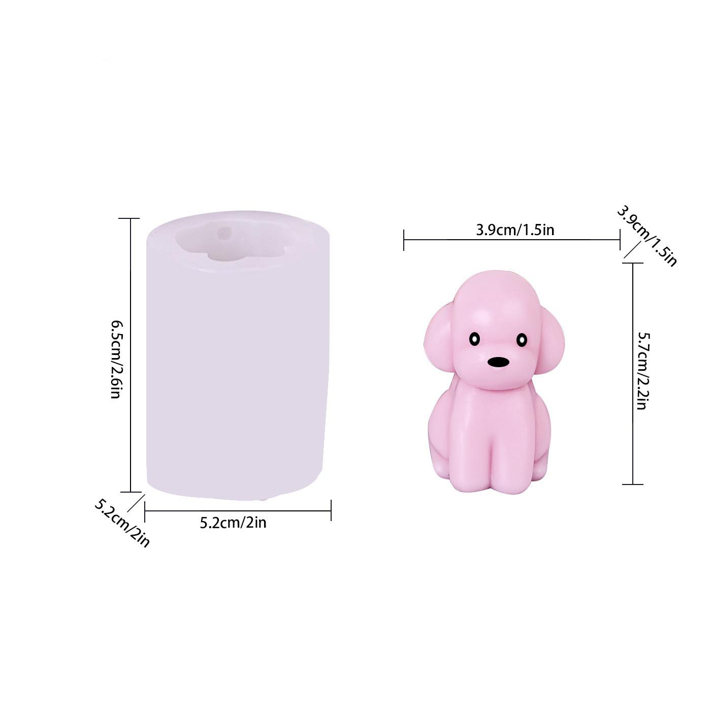 3D Тедди Собака Ароматерапия Свеча Форма Ins Украшения Торт Шоколад Форма белый