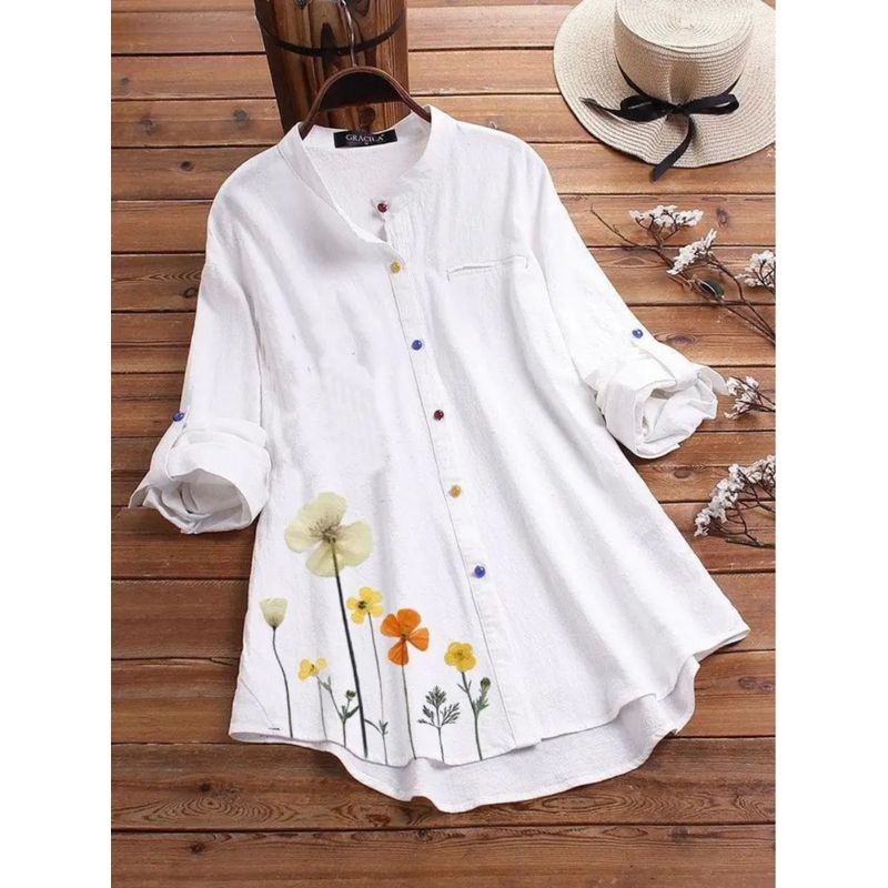 Printed Stand up Collar Button up Shirt Women s Print Stand Collar Button Shirt Green S
Printed Stand up Collar Button up Shirt Women s Print Stand Collar Button Shirt Green S
