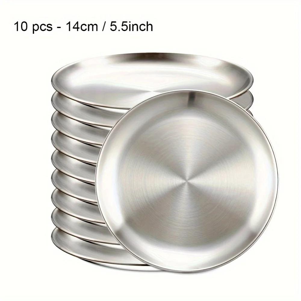10pcs Stainless Steel Camping Plates Round Frosted Lightweight Reusable Dinnerware Portable Metal Plate For Barbecue Picnic Outdoor Camping Travel Hom
10pcs Stainless Steel Camping Plates Round Frosted Lightweight Reusable Dinnerware Portable Metal Plate For Barbecue Picnic Outdoor Camping Travel Hom