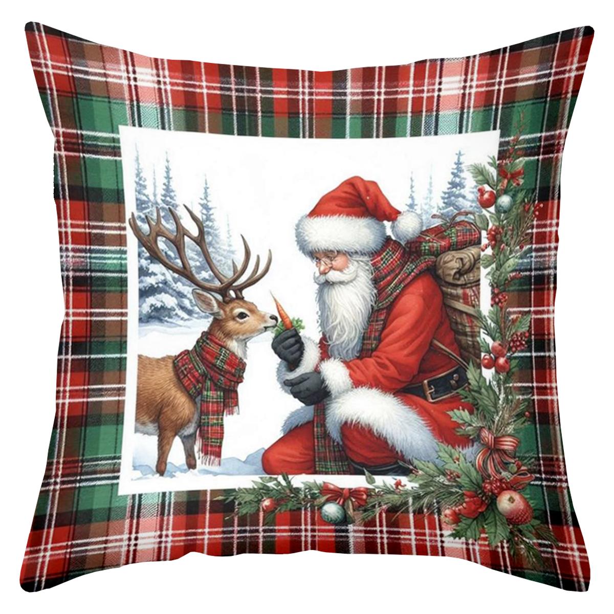 2D Flat Printing Christmas Plaid Pattern Pillows Santa Snowman Decor Polyester Pillowcase Sofa Decorative Cushion Cover 45x45cm
2D Flat Printing Christmas Plaid Pattern Pillows Santa Snowman Decor Polyester Pillowcase Sofa Decorative Cushion Cover 45x45cm