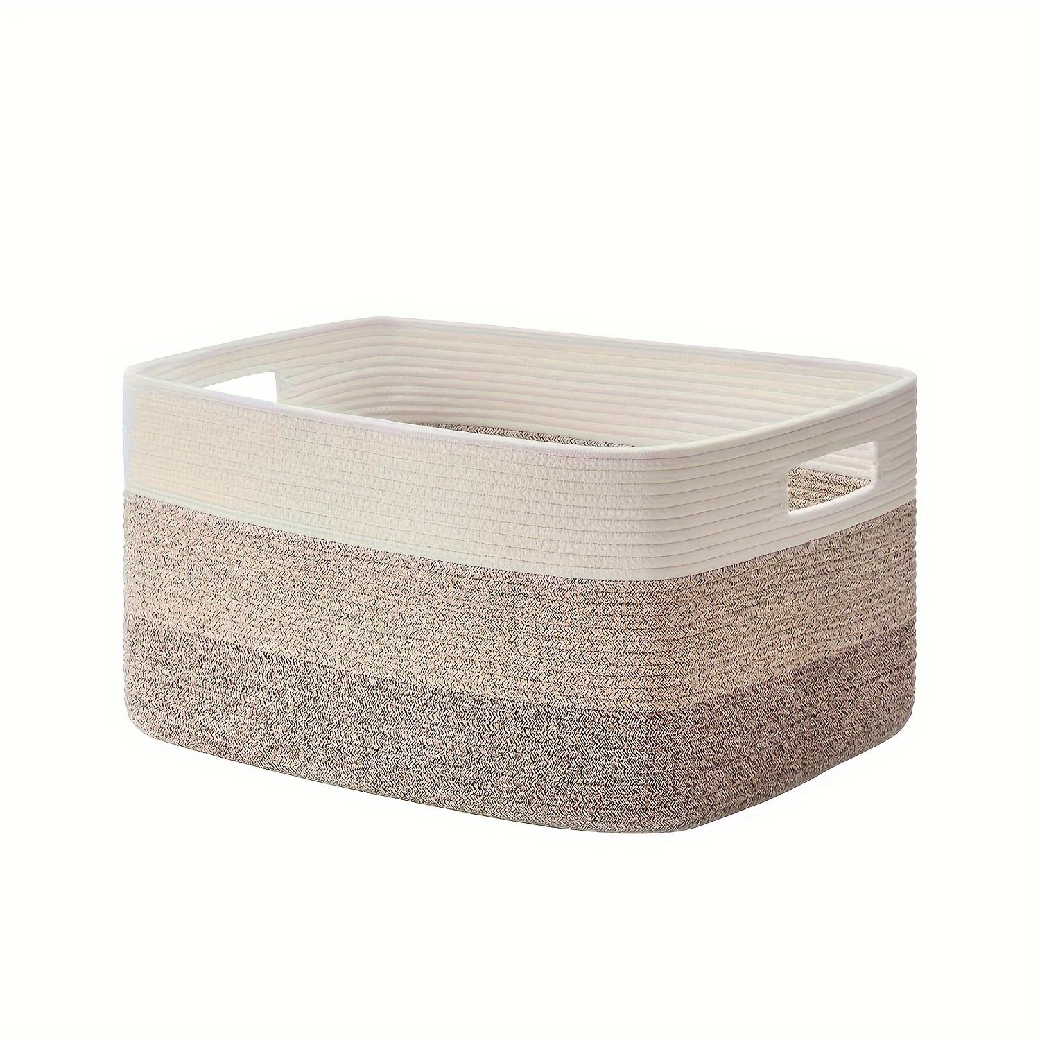 1шт Тканая корзина для хранения, Корзина для одеял, Корзина для хранения, Корзина для белья, Корзина для хранения органайзера для одежды, Домашнее хранение, Украшение спальни