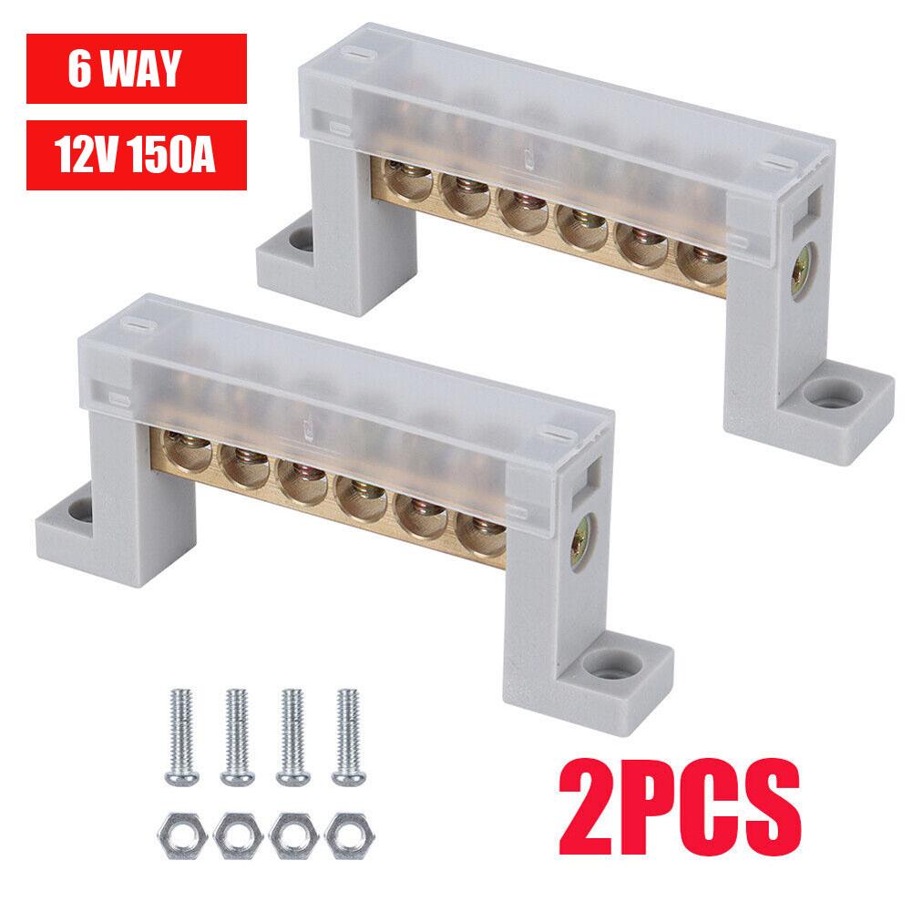 2PCS Мідний термінал 12V 150A 6-канальна шина заземлення Розподільний блок Панель + 12pcs термінал
2PCS Мідний термінал 12V 150A 6-канальна шина заземлення Розподільний блок Панель + 12pcs термінал