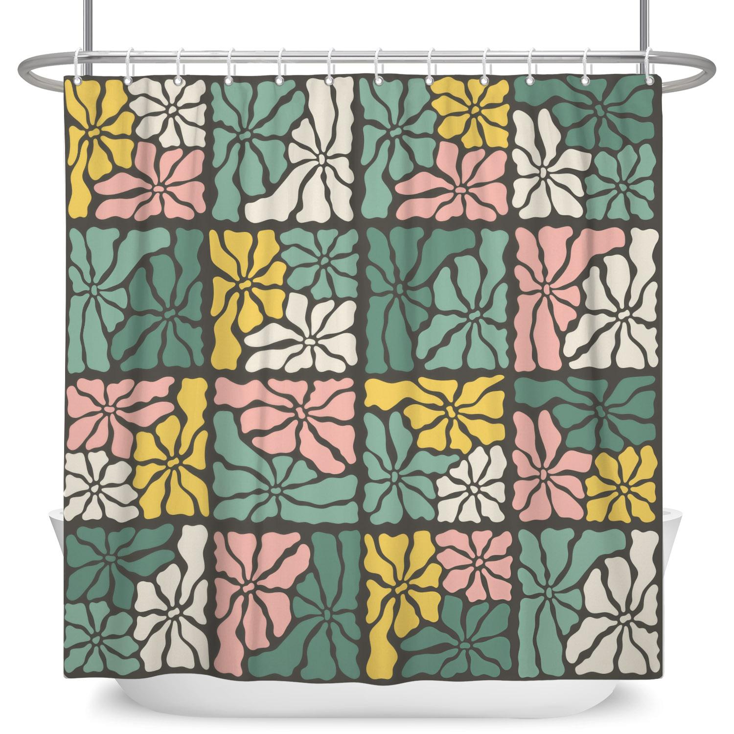 Retro Floral Geometric Shower Curtain Vintage Bathroom Decor Waterproof Fabric Bathroom Curtains With Hooks Set Home Decoration W60H190(CM)-1 Pcs
Retro Floral Geometric Shower Curtain Vintage Bathroom Decor Waterproof Fabric Bathroom Curtains With Hooks Set Home Decoration W60H190(CM)-1 Pcs