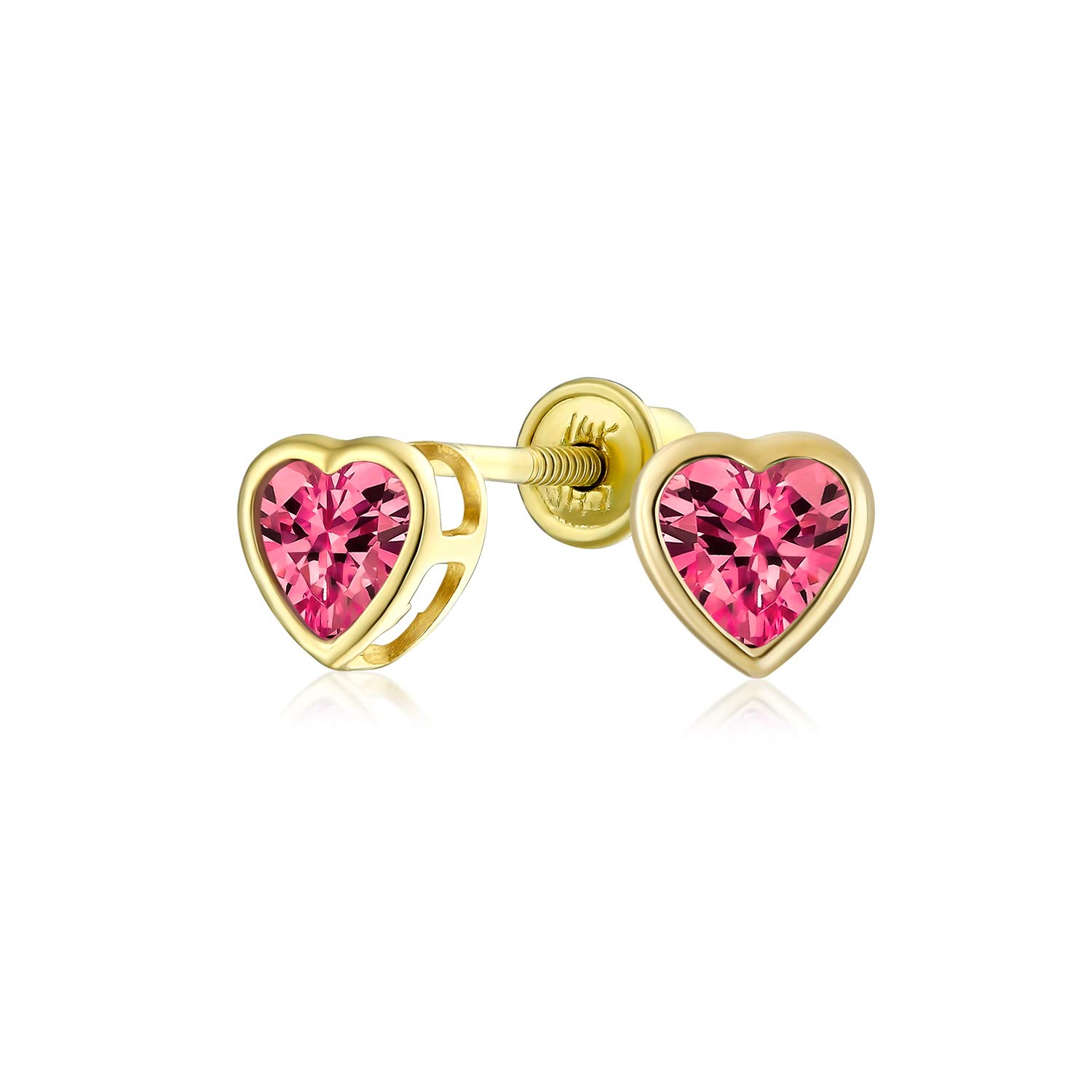 Carat Small Cubic Zirconia Pink Purple CZ Bezel Set Heart Stud Earrings for Women Simulated Ruby Real 14K Gold Screw Back 0.25 червоний
Carat Small Cubic Zirconia Pink Purple CZ Bezel Set Heart Stud Earrings for Women Simulated Ruby Real 14K Gold Screw Back 0.25 червоний