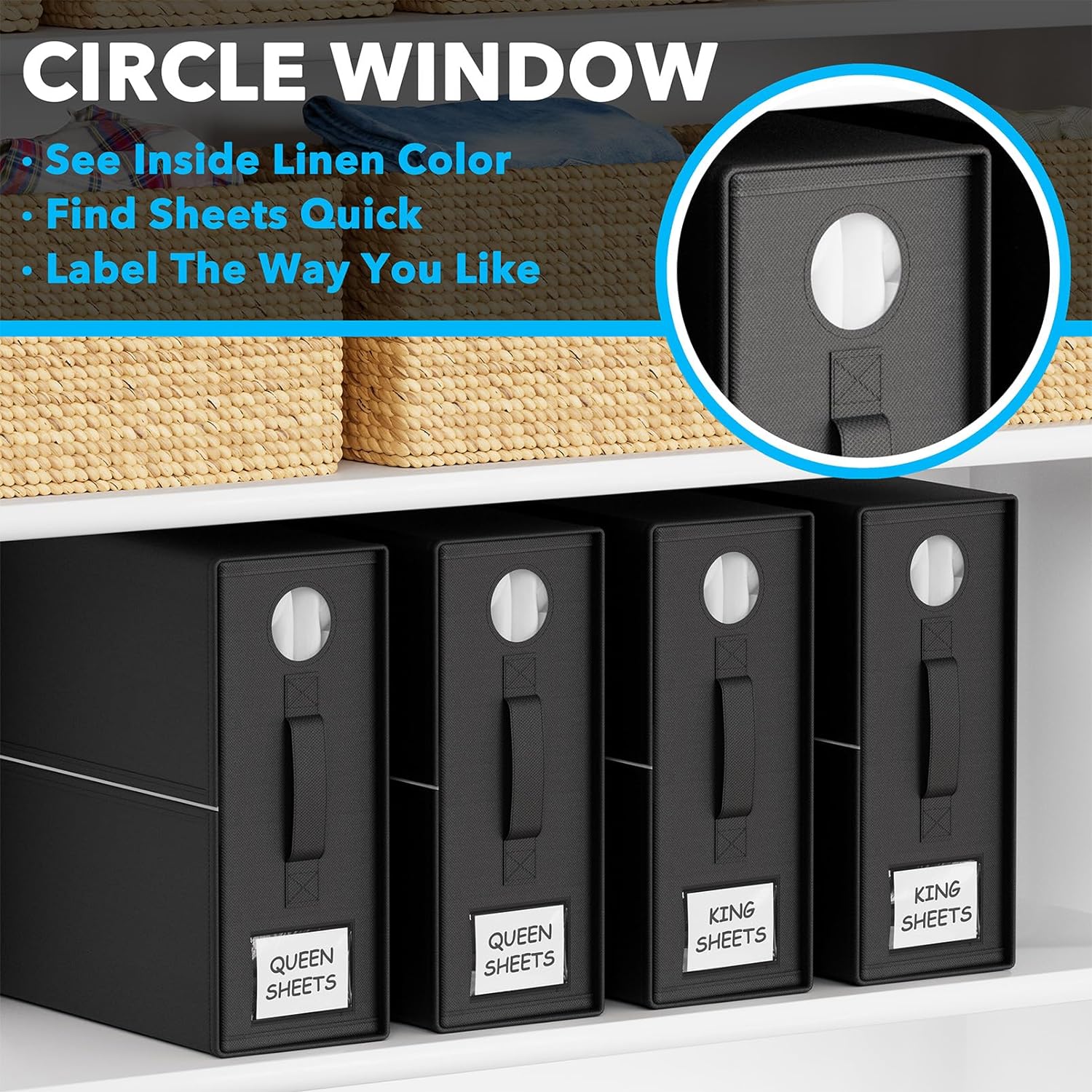 Round Window Blanket Sheet Storage Box Foldable Bed Sheet Quilt Cover Zippered Organizer Black
Round Window Blanket Sheet Storage Box Foldable Bed Sheet Quilt Cover Zippered Organizer Black