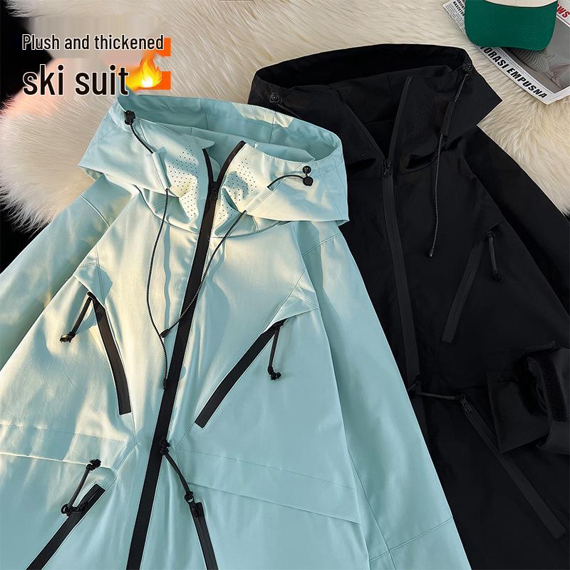 AK Big Edition Men s Waterproof Ski Suit with Fleece Lining and Velcro Zipper - Warm, Thickened Mountaineering Jacket 4XL озеро синий
AK Big Edition Men s Waterproof Ski Suit with Fleece Lining and Velcro Zipper - Warm, Thickened Mountaineering Jacket 4XL озеро синий