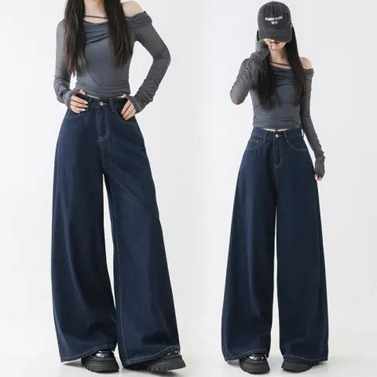 Autumn High Street Women s Wide Leg Floor-Length Jeans: Versatile, Loose, Slimming Draping Fashion Medium темно-синий
Autumn High Street Women s Wide Leg Floor-Length Jeans: Versatile, Loose, Slimming Draping Fashion Medium темно-синий