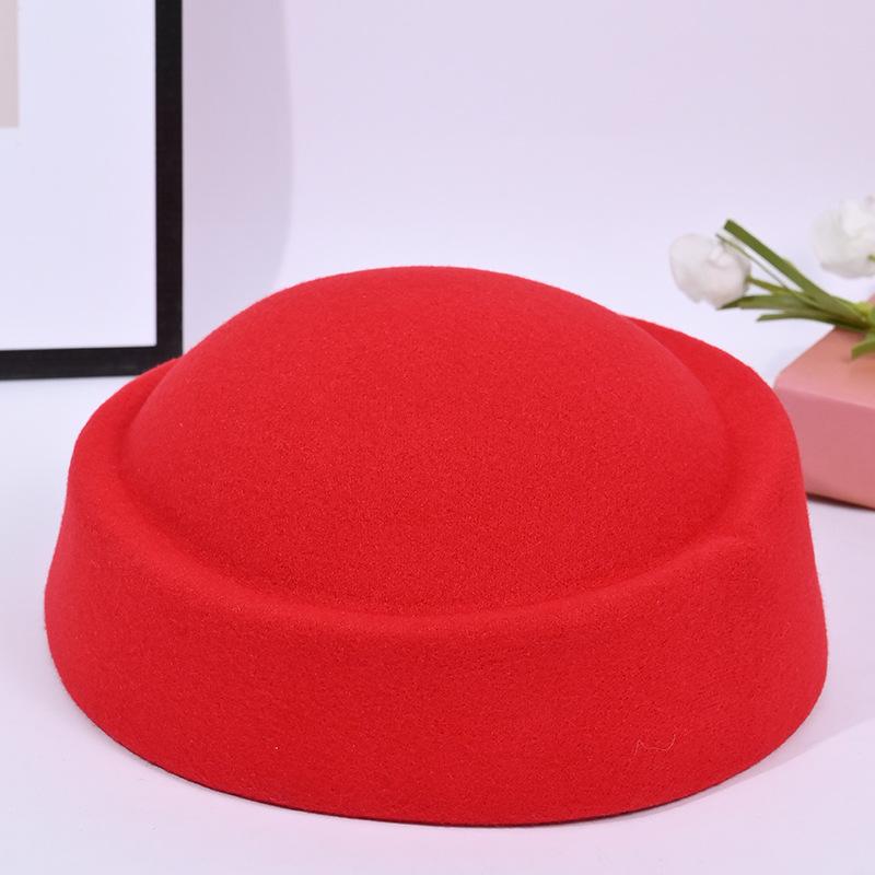 Осень и Зима Ретро Шерстяной Цилиндр Французский Высокий Класс Темперамент Элегантная Простая Универсальная Шляпа для Женщин Теплая Adjustable