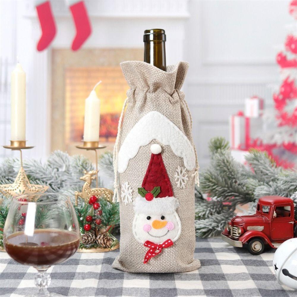 2pcs Portable Christmas Linen Wine Bottle Cover Cartoon Champagne Wine Bag Holiday Festival Decor
2pcs Portable Christmas Linen Wine Bottle Cover Cartoon Champagne Wine Bag Holiday Festival Decor