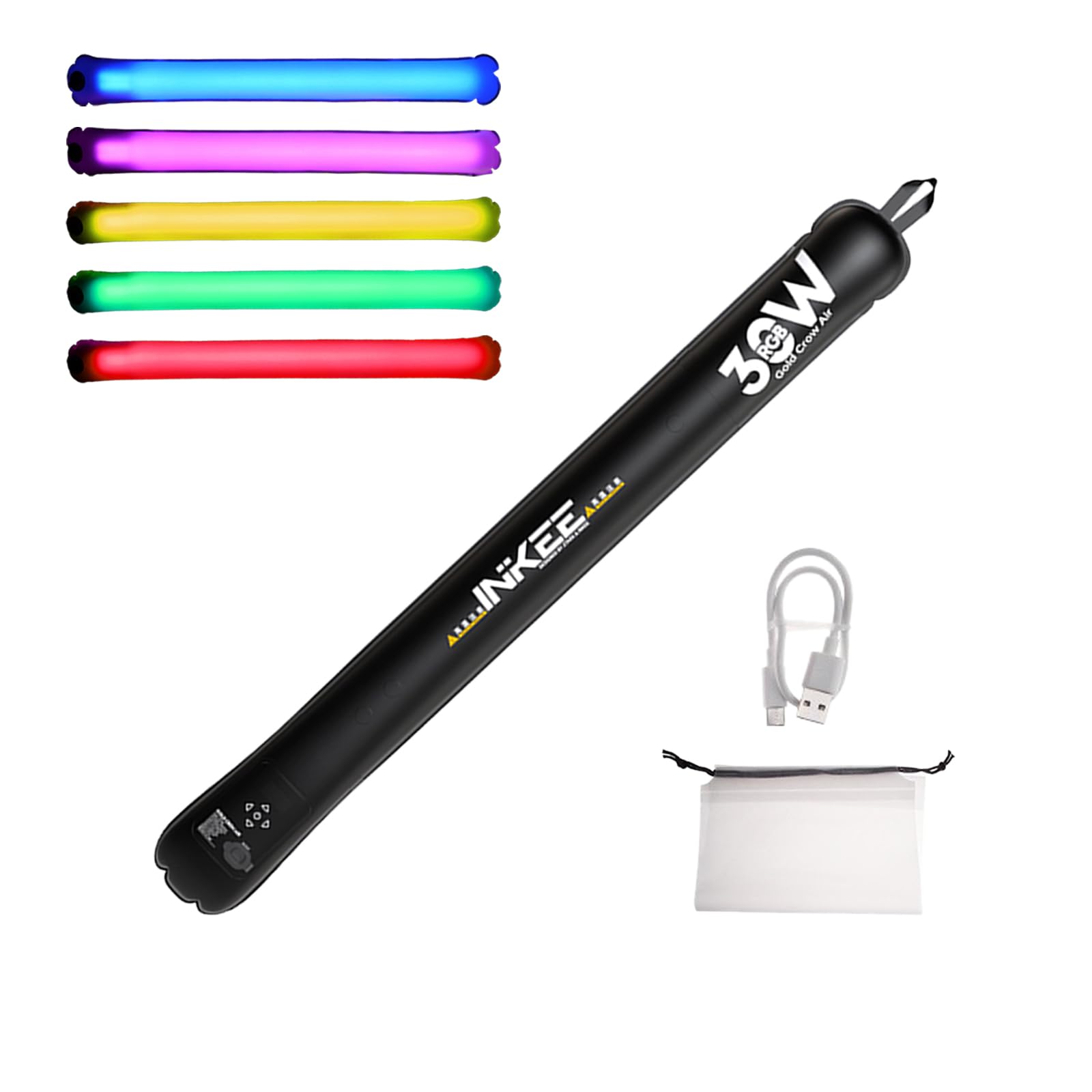 INKEE GCA30C RGB Inflatable Portable Handheld LED Fill Light 5000mAh Battery Adjustable CCT Length 90cm 624 LED Beads Light,30W Built-in Li-ion
INKEE GCA30C RGB Inflatable Portable Handheld LED Fill Light 5000mAh Battery Adjustable CCT Length 90cm 624 LED Beads Light,30W Built-in Li-ion