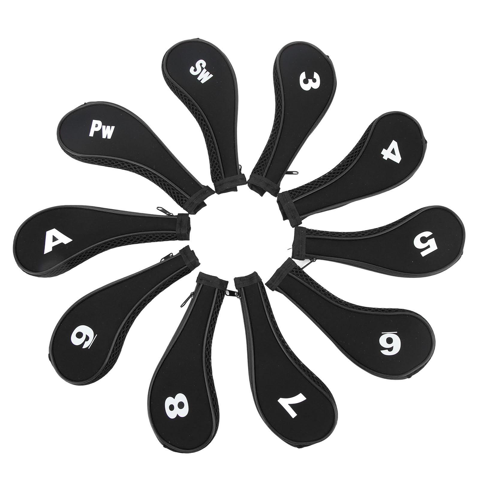10 PCS Golf Club Head Covers Golf Iron Pole Zipper Hat Cover Club Protective Covers Black
10 PCS Golf Club Head Covers Golf Iron Pole Zipper Hat Cover Club Protective Covers Black