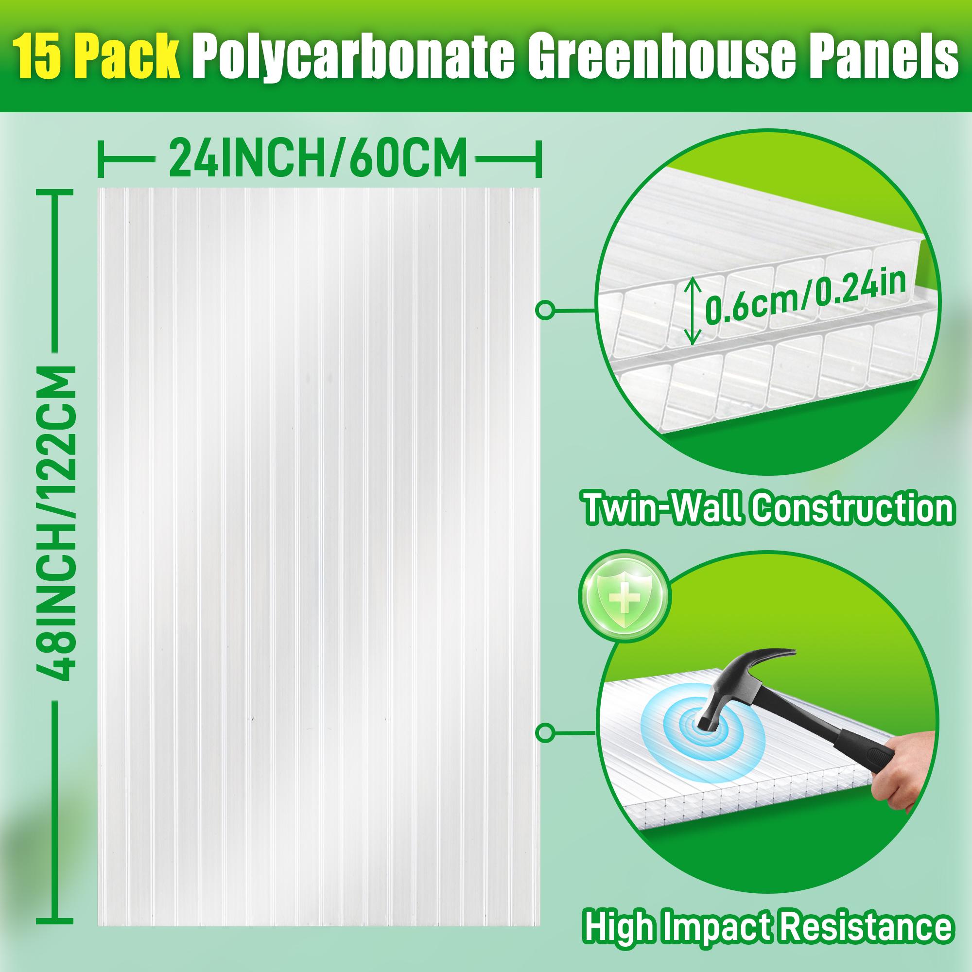 15pcs Polycarbonate Greenhouse Panels, 4 x 2 x 0.24 Twin-Wall Polycarbonate Sheets United States
15pcs Polycarbonate Greenhouse Panels, 4 x 2 x 0.24 Twin-Wall Polycarbonate Sheets United States