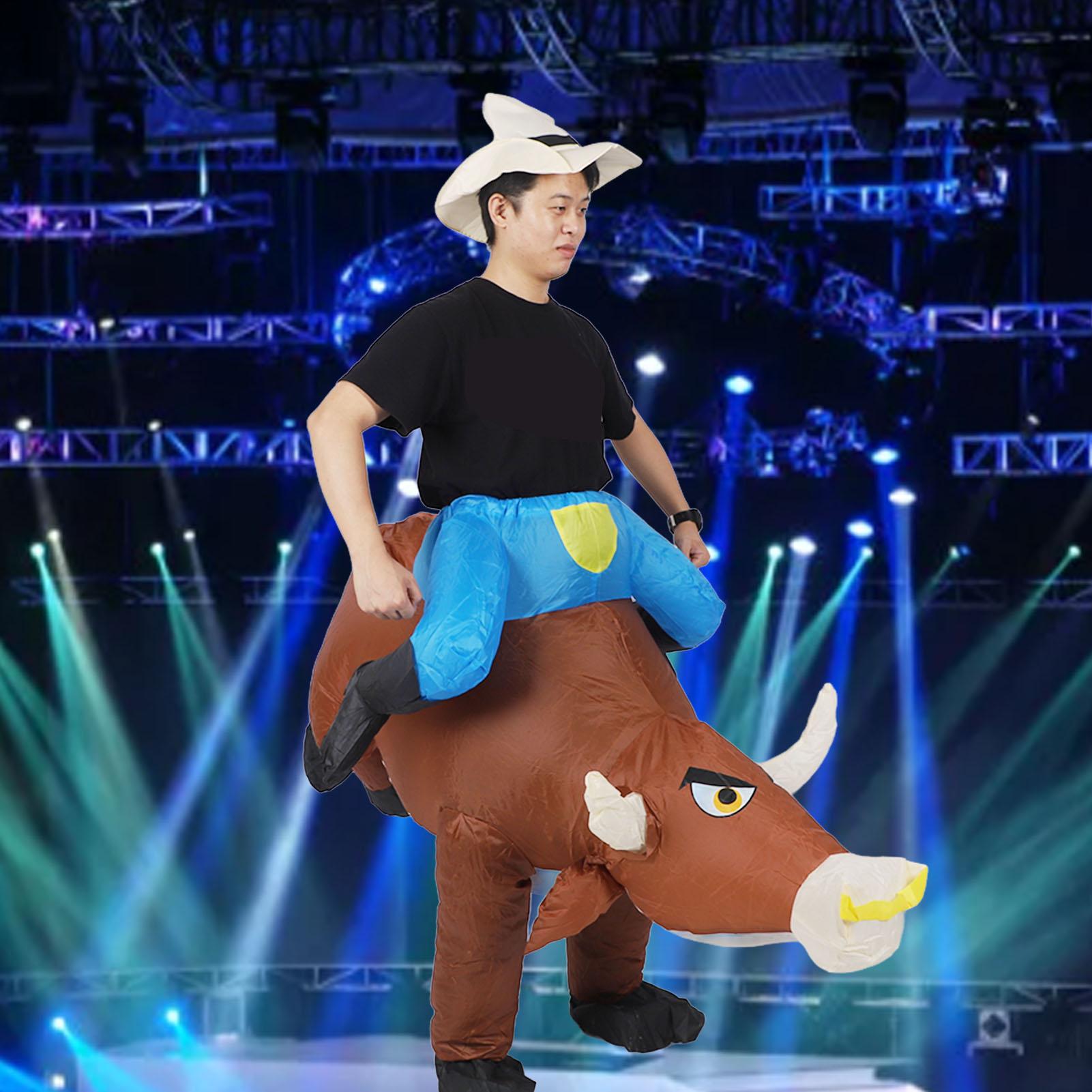 Inflatable Bull Costume for Adults Funny Blow Up Bull Rider Costume with Blower for Halloween Cosplay Party Dress Up Toy
Inflatable Bull Costume for Adults Funny Blow Up Bull Rider Costume with Blower for Halloween Cosplay Party Dress Up Toy