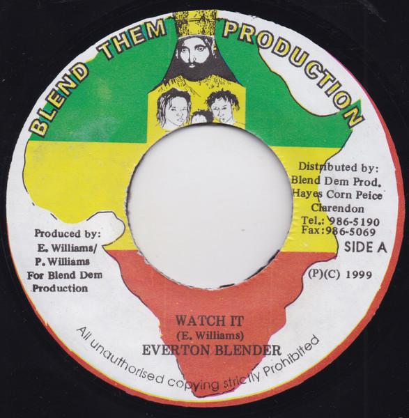 7inch Record EVERTON BLENDER Watch It NONE Blend Them Prod 1999 Jamaica Reggae Ska Dub Used
7inch Record EVERTON BLENDER Watch It NONE Blend Them Prod 1999 Jamaica Reggae Ska Dub Used