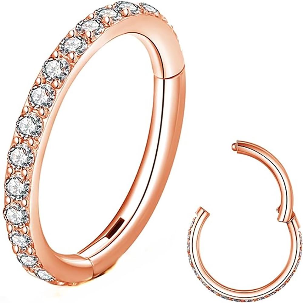 1PC Diamonds Hinged Nose Ring Hoop Hypoallergenic Conch Daith Helix Septum Rook Tragus Ring Hoops Clicker Cartilage Earring Plug 16G(1.2mm-Dia.8mm) рожевий колір золота
1PC Diamonds Hinged Nose Ring Hoop Hypoallergenic Conch Daith Helix Septum Rook Tragus Ring Hoops Clicker Cartilage Earring Plug 16G(1.2mm-Dia.8mm) рожевий колір золота
