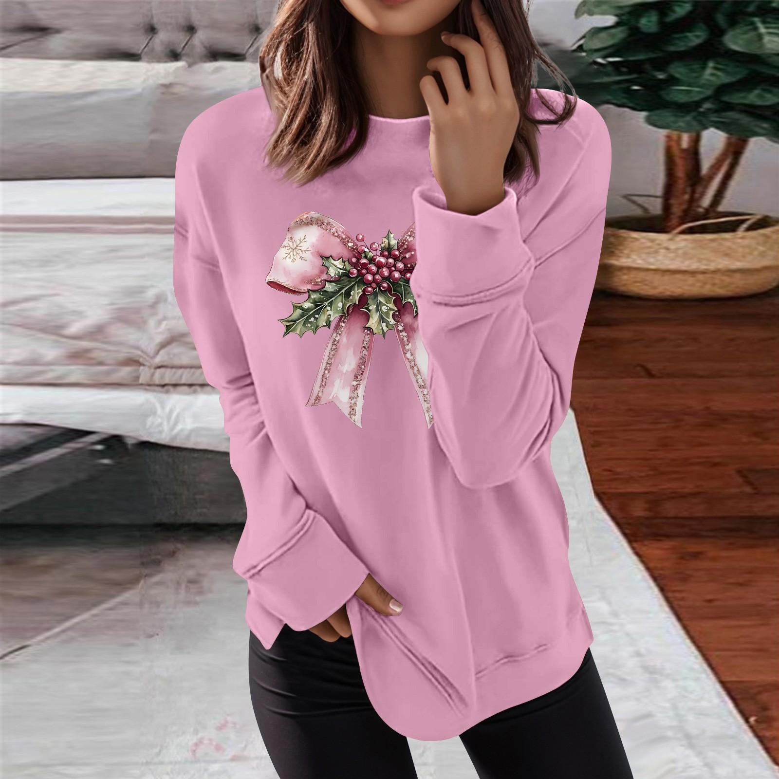 Женская мода повседневная рождественская бантовая печать круглый вырез длинный рукав топ XL розовый
Женская мода повседневная рождественская бантовая печать круглый вырез длинный рукав топ XL розовый