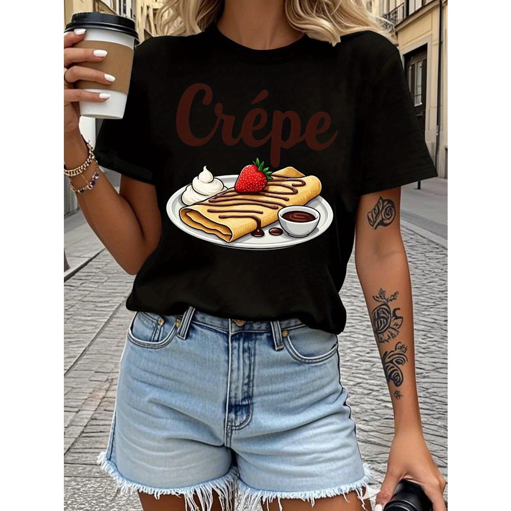 Women s Short Sleeve with Pancake Crepe Graphic Chocolate Sauce Strawberry Design Sleeved Tops Tees S
Women s Short Sleeve with Pancake Crepe Graphic Chocolate Sauce Strawberry Design Sleeved Tops Tees S