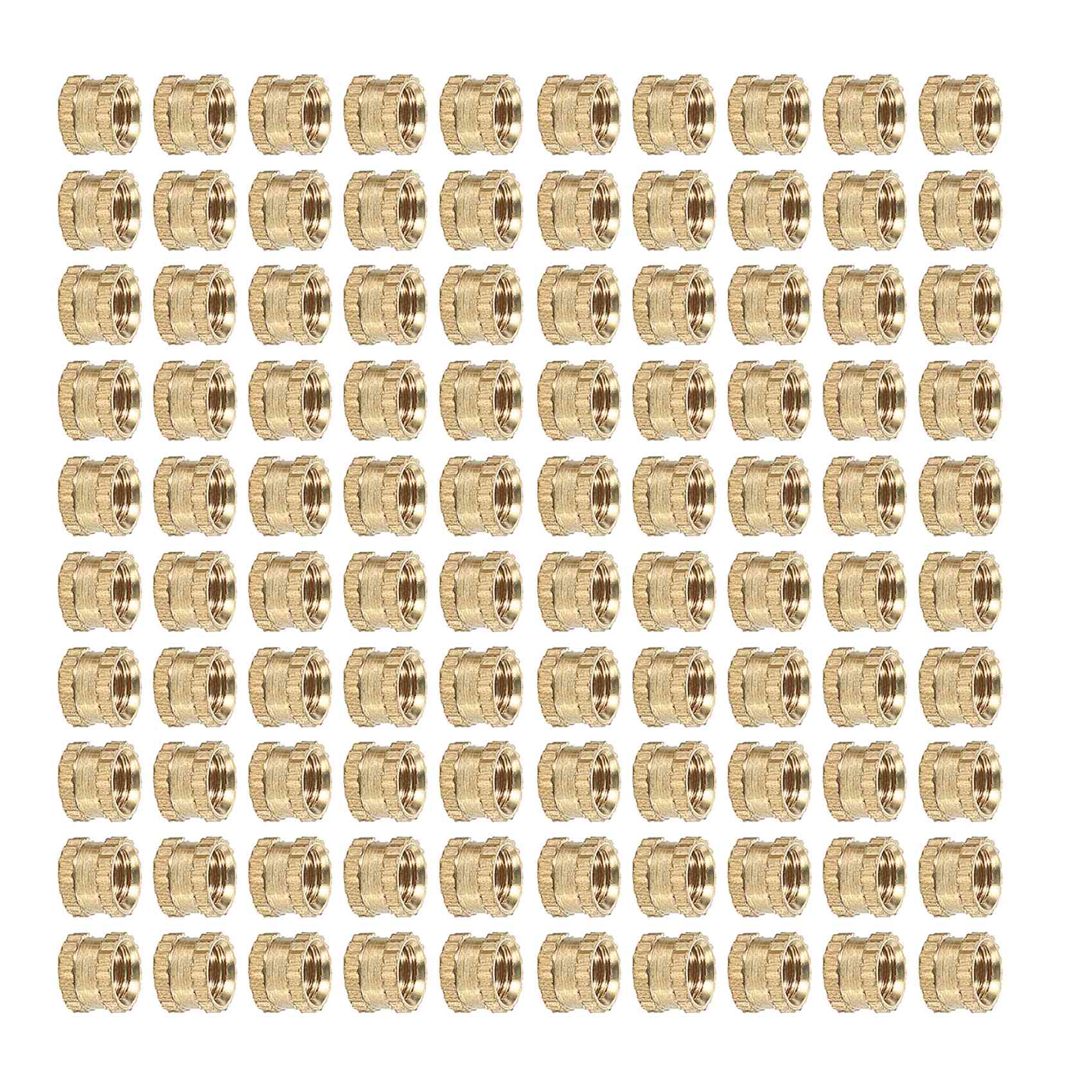 M3 x 3mm Female Thread Brass Knurled Threaded Insert Embedment Nuts 100PCS China Mainland
M3 x 3mm Female Thread Brass Knurled Threaded Insert Embedment Nuts 100PCS China Mainland