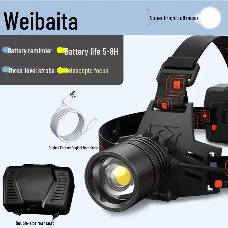 Weibaida Zoom Rechargeable Headlamp
Weibaida Zoom Rechargeable Headlamp