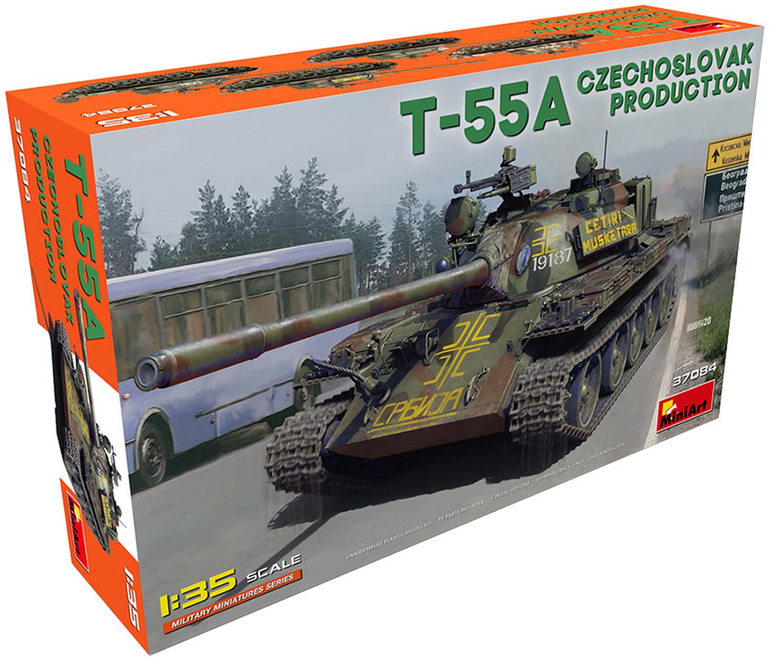 Miniart 1/35 Yugoslav Army T-55A Czechoslovakian Plastic Model Kit MA37084
Miniart 1/35 Yugoslav Army T-55A Czechoslovakian Plastic Model Kit MA37084