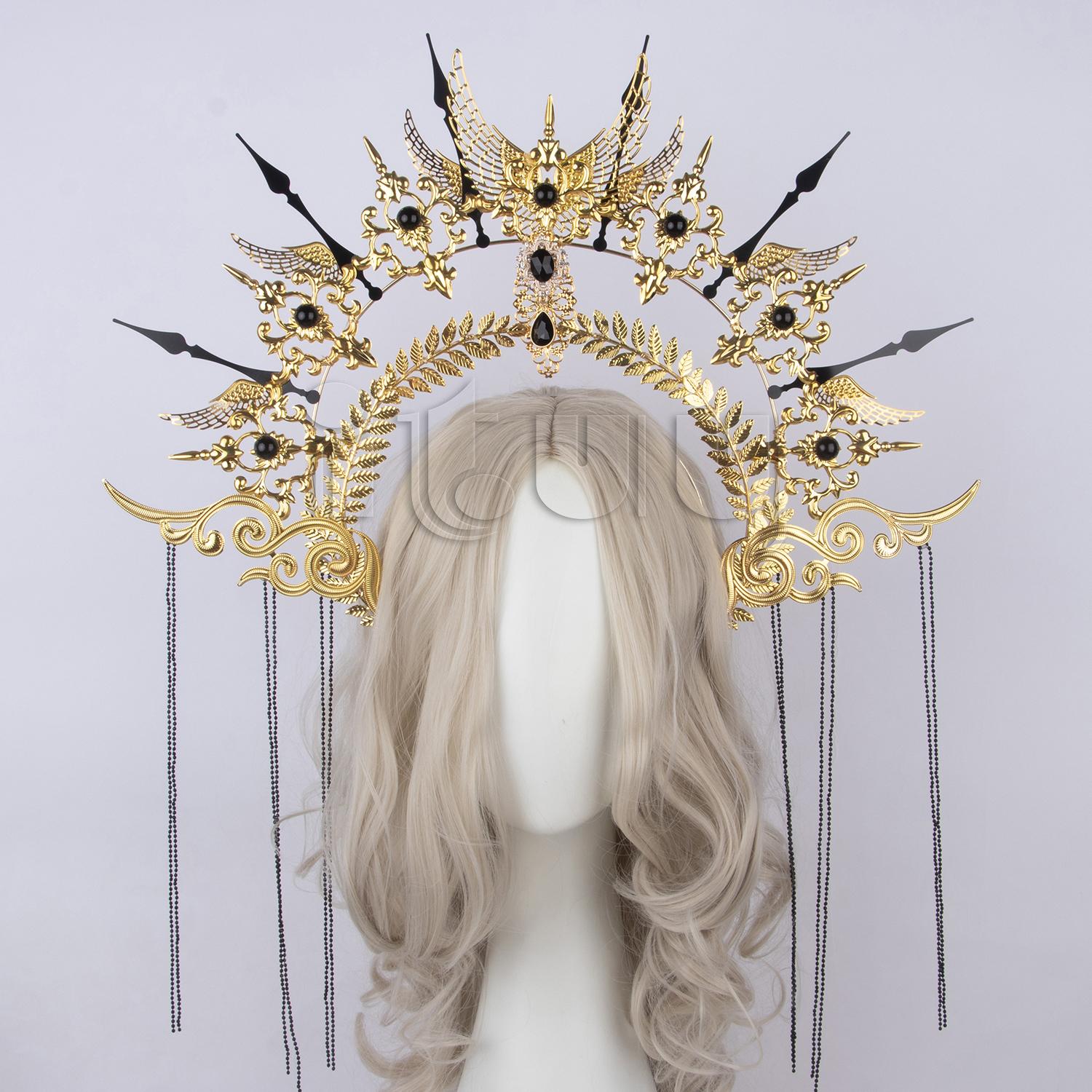 Gothic Lolita Spiked Halo Headpiece Sun Goddess Crown Headband Gueen Anna Tiara Halloween Christmas Party Baroque Angel Thread чёрный
Gothic Lolita Spiked Halo Headpiece Sun Goddess Crown Headband Gueen Anna Tiara Halloween Christmas Party Baroque Angel Thread чёрный