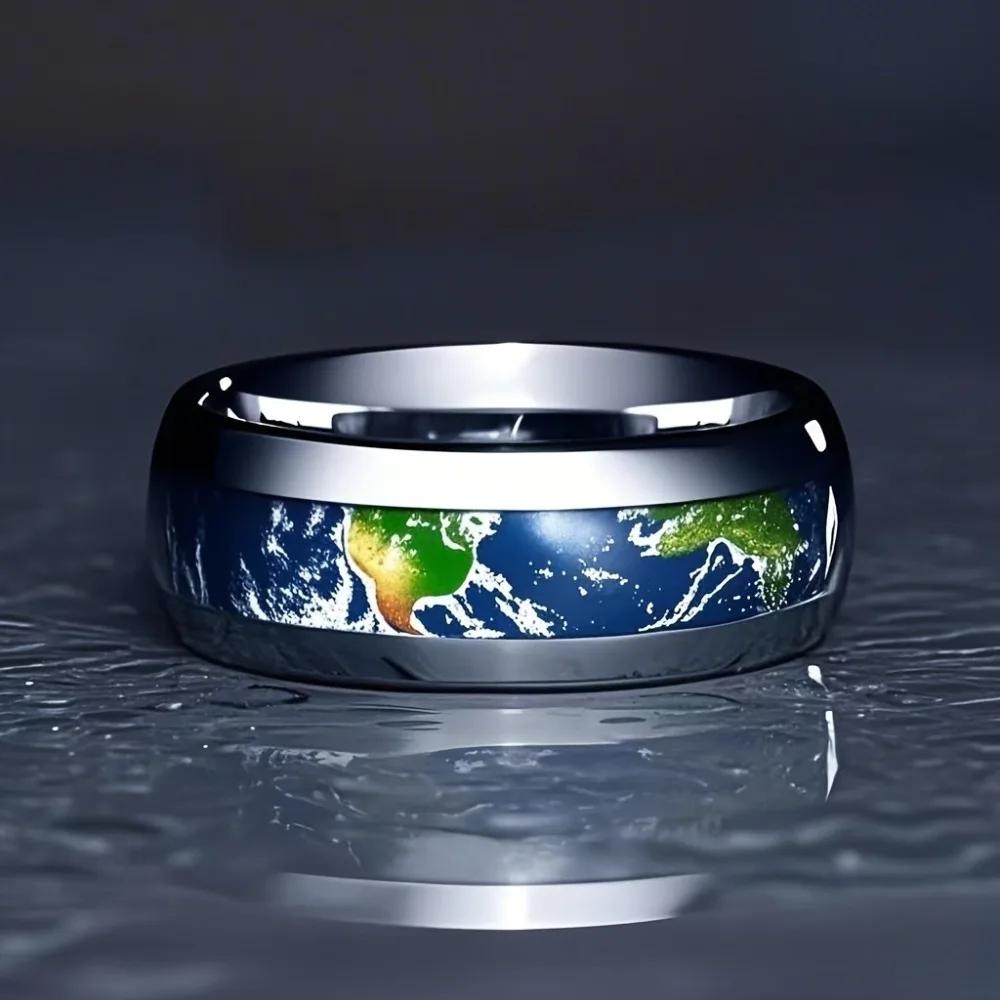 8MM Fashion Earth Pattern Mens Stainless Steel Rings Silver Color Unique Men s Jewelry Party Accessories Steel Ring Wedding Band 13
8MM Fashion Earth Pattern Mens Stainless Steel Rings Silver Color Unique Men s Jewelry Party Accessories Steel Ring Wedding Band 13