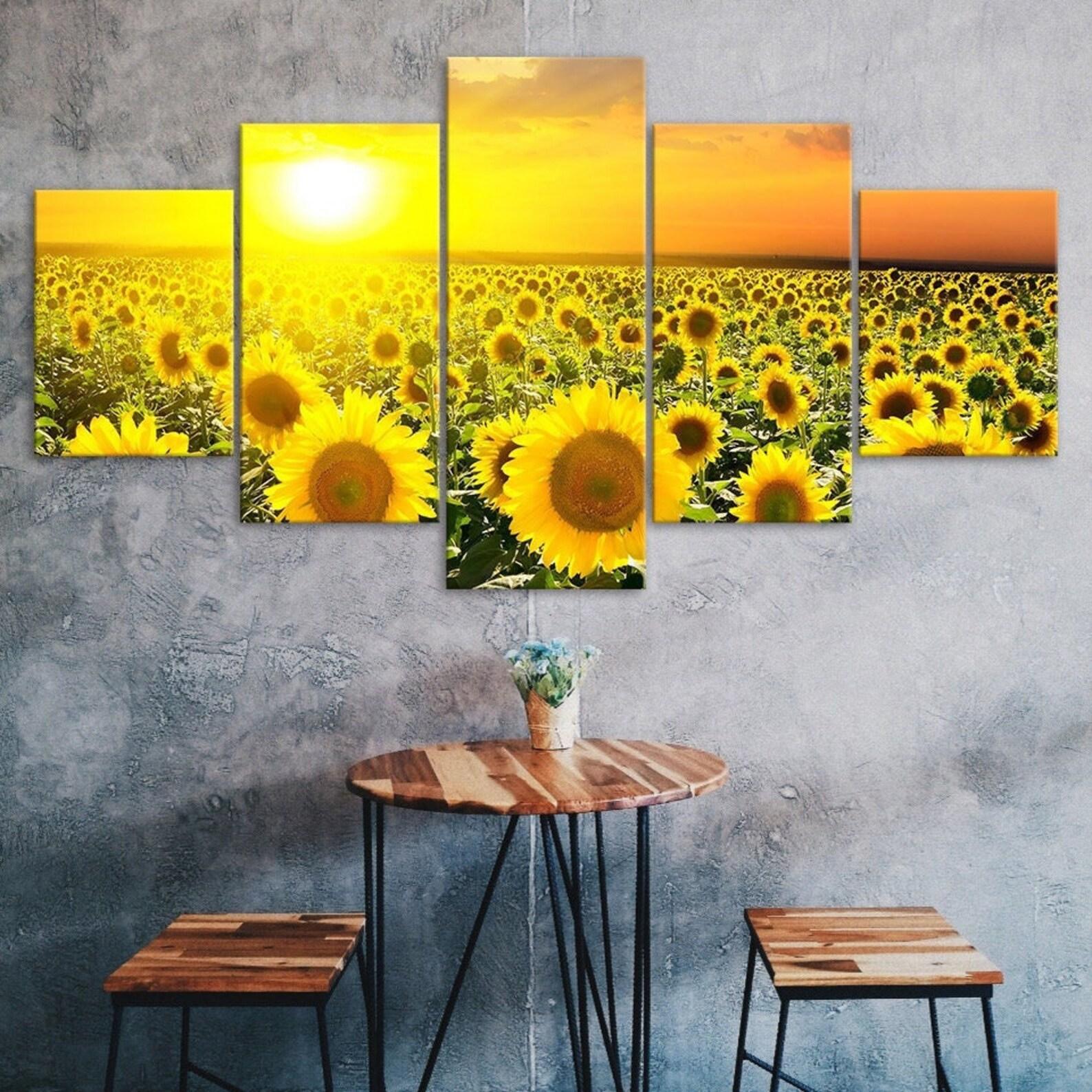 Sunflower Field Sunshine Canvas 5 Piece Five Panel Wall Print Modern Art Poster Picture Home Decor Gift For Him For Her 20X35 20X45 20X55CM
Sunflower Field Sunshine Canvas 5 Piece Five Panel Wall Print Modern Art Poster Picture Home Decor Gift For Him For Her 20X35 20X45 20X55CM