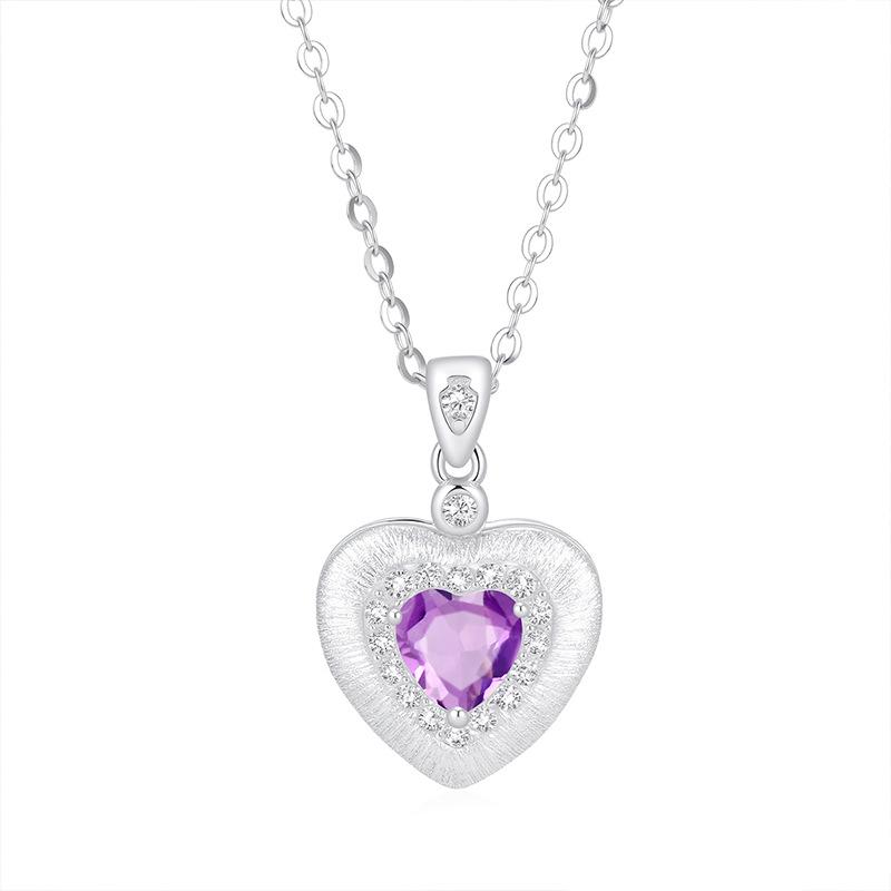 Brush Finish S925 Sterling Silver Heart Necklace Inlaid Natural Crystal Minimalist Clavicle Chain Daily Commute Jewelry 925 silver
Brush Finish S925 Sterling Silver Heart Necklace Inlaid Natural Crystal Minimalist Clavicle Chain Daily Commute Jewelry 925 silver