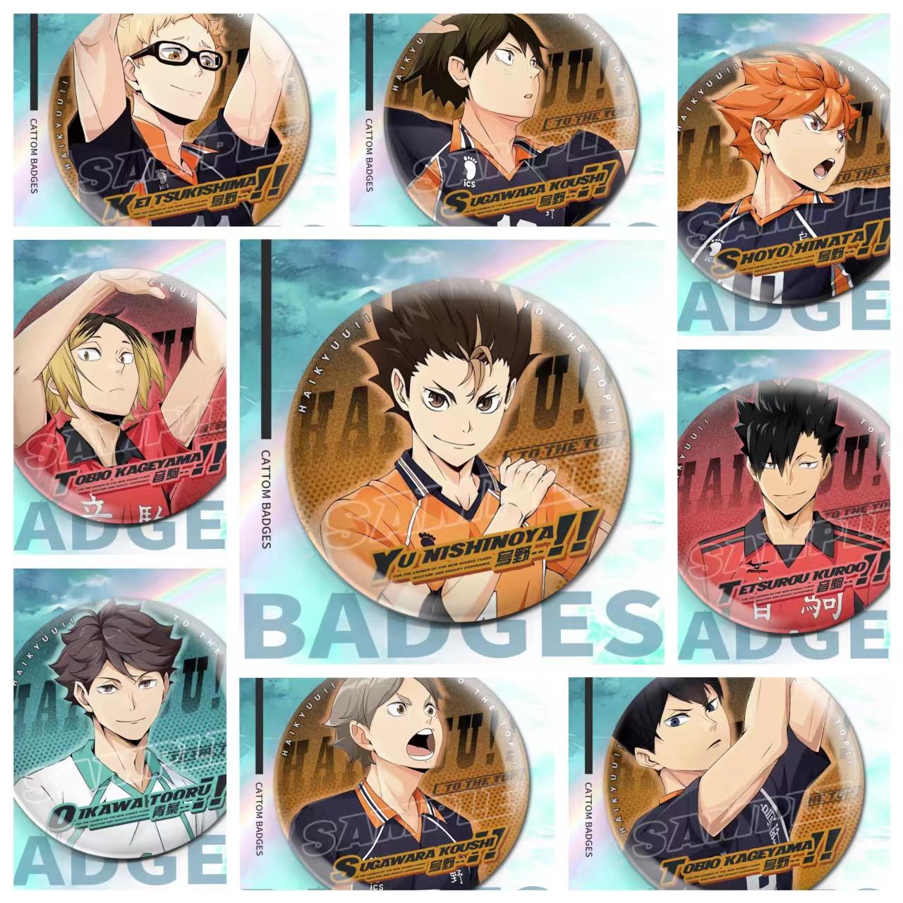 Двойной значок вспышки Haikyu: Хината Сёё, Оикава Тору, Кагеяма Тобио и другие значки/значки персонажей. 58mm
Двойной значок вспышки Haikyu: Хината Сёё, Оикава Тору, Кагеяма Тобио и другие значки/значки персонажей. 58mm
