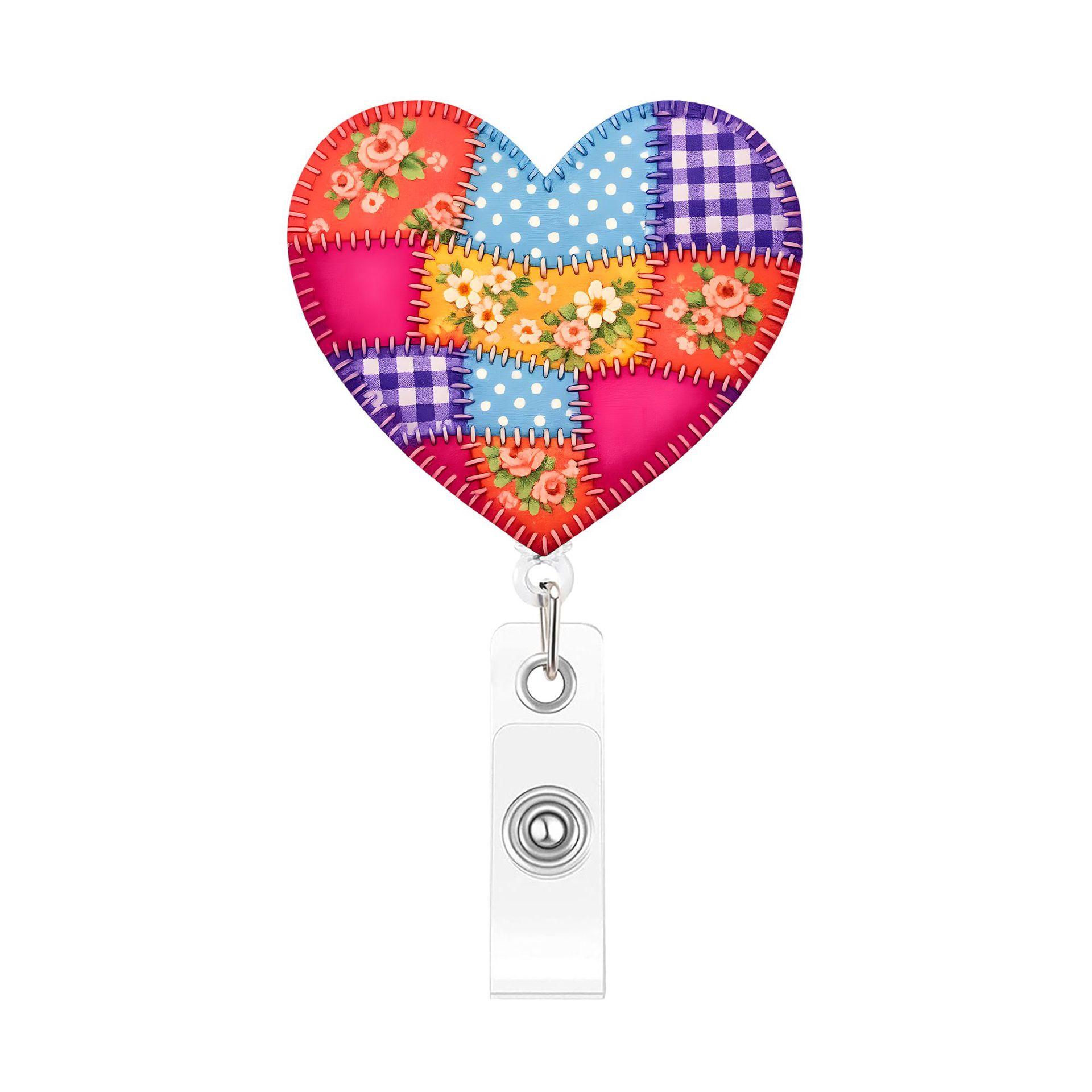 Heart Shape Patchwork Badge Reel Holder Cute Floral Print Retractable ID Badge Clip for Nurse Doctor Teacher Office Gifts
Heart Shape Patchwork Badge Reel Holder Cute Floral Print Retractable ID Badge Clip for Nurse Doctor Teacher Office Gifts
