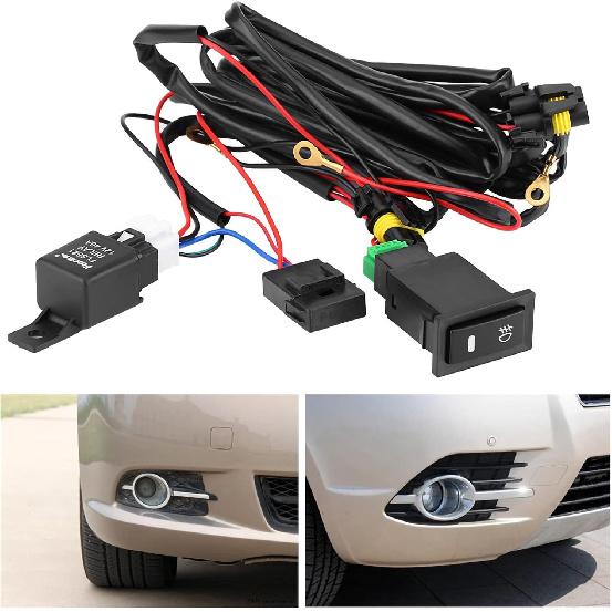 Fog Light Wiring Kit, 12V Universal Car LED Fog Light Lamp On Off Switch Wiring Harness Relay Kit for Auto Truck Off Road
Fog Light Wiring Kit, 12V Universal Car LED Fog Light Lamp On Off Switch Wiring Harness Relay Kit for Auto Truck Off Road