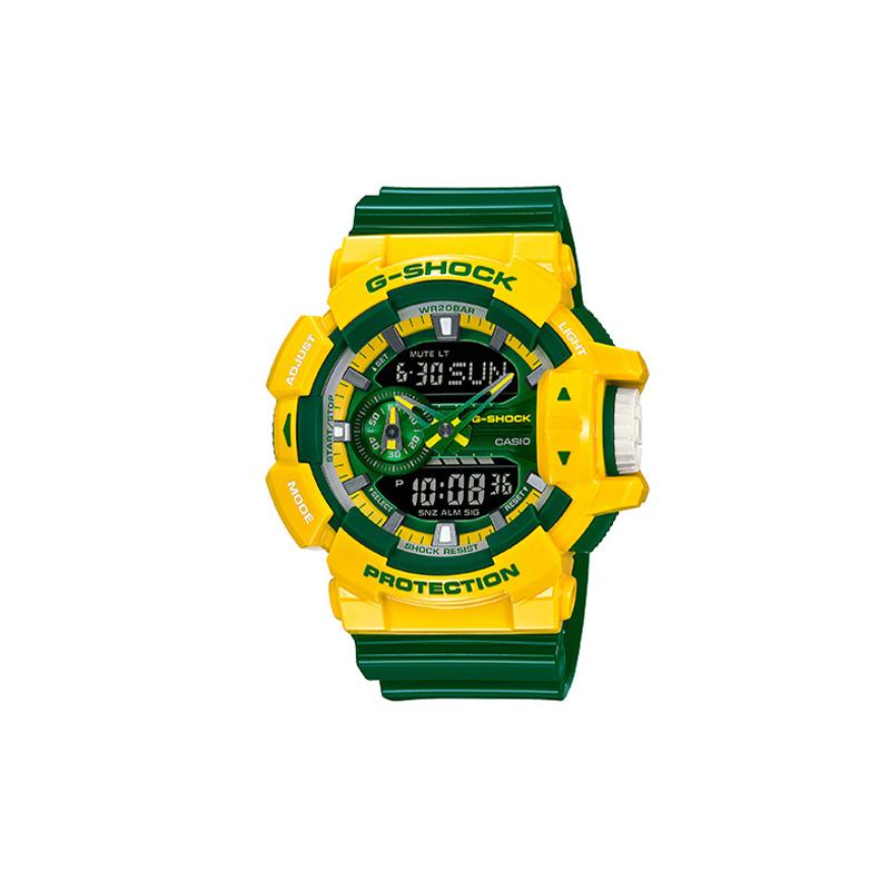 Casio LCD/Pointer Dual Display Series Bold Contrast Color Sports Waterproof Brazilian Color Intuitive Operation Rotating Crown Large GA-400CS-9APR зелёный
Casio LCD/Pointer Dual Display Series Bold Contrast Color Sports Waterproof Brazilian Color Intuitive Operation Rotating Crown Large GA-400CS-9APR зелёный