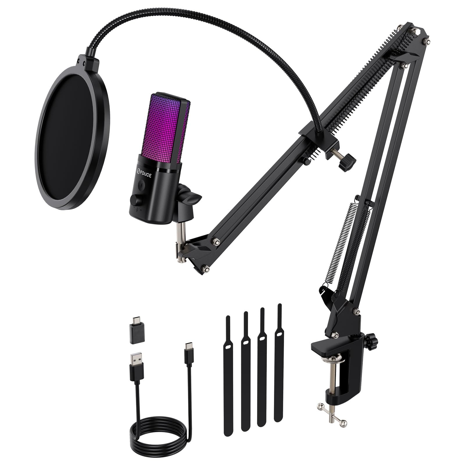 FDUCE Gaming USB RGB Condenser Microphone with Boom Arm for PS5 Microphone, Mute, Gain, Monitoring, Streaming, Podcasts, Twitch, YouTube, PC,
FDUCE Gaming USB RGB Condenser Microphone with Boom Arm for PS5 Microphone, Mute, Gain, Monitoring, Streaming, Podcasts, Twitch, YouTube, PC,
