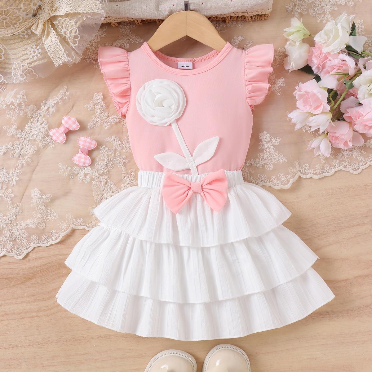 Girls Fashionable Powder-white Outfit - Summer Children s Princess Top + Short Skirt Set 6-9m розовый
Girls Fashionable Powder-white Outfit - Summer Children s Princess Top + Short Skirt Set 6-9m розовый