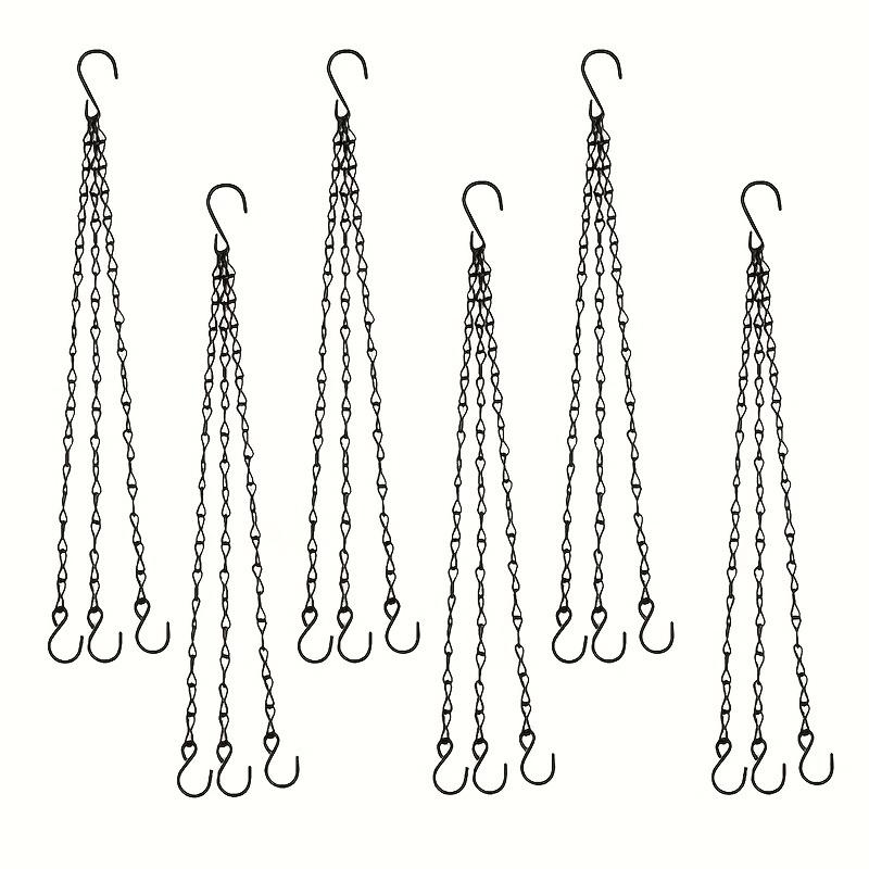 6-Pack Black Iron Hanging Basket Chains with Hooks Multifunctional Metal Chain Hooks for Garden Pots and Baskets DIY Bird Feeder
6-Pack Black Iron Hanging Basket Chains with Hooks Multifunctional Metal Chain Hooks for Garden Pots and Baskets DIY Bird Feeder