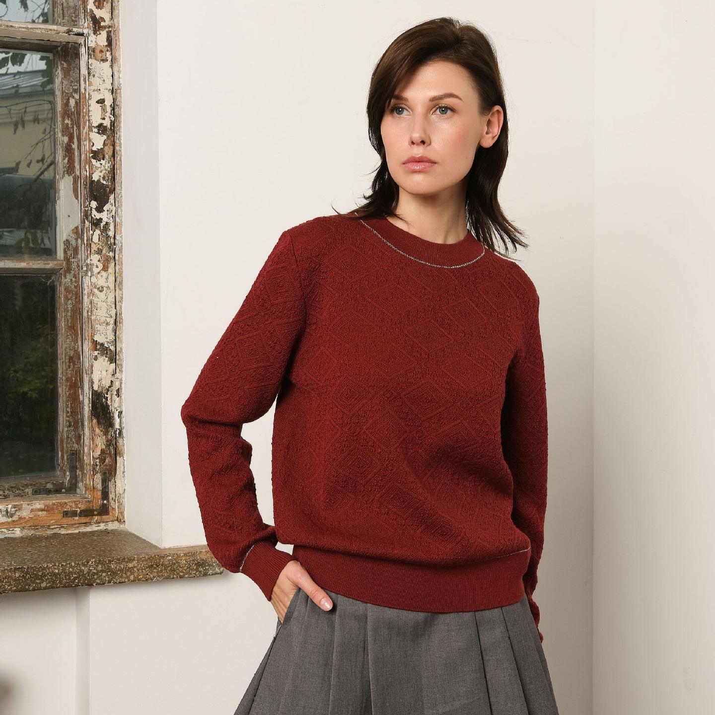 Women s New Style Merino Wool Red Sweater, Autumn/Winter, Sequin Shiny Onion Jacquard Pullover XL (Fits 120-135)
Women s New Style Merino Wool Red Sweater, Autumn/Winter, Sequin Shiny Onion Jacquard Pullover XL (Fits 120-135)
