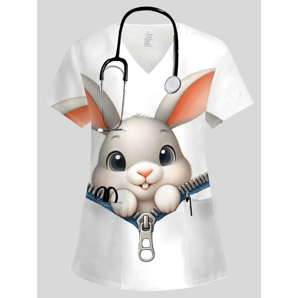 Clinical Uniform Woman Vet Easter Themed Print Top Summer Elegant V-Neck Short Sleeve with Pockets Dentist Scrubs Uniform Woman S
Clinical Uniform Woman Vet Easter Themed Print Top Summer Elegant V-Neck Short Sleeve with Pockets Dentist Scrubs Uniform Woman S