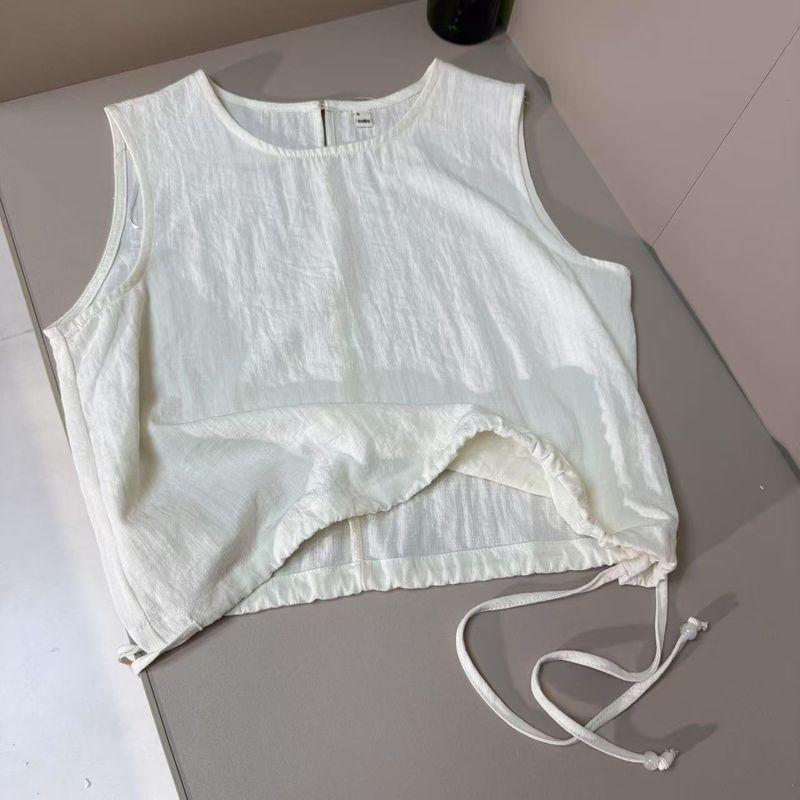 Good Quality Easiest for Match Creamy-white Sleeveless Drawstring Plaid round Neck Tops Shirt Beige White XL
Good Quality Easiest for Match Creamy-white Sleeveless Drawstring Plaid round Neck Tops Shirt Beige White XL