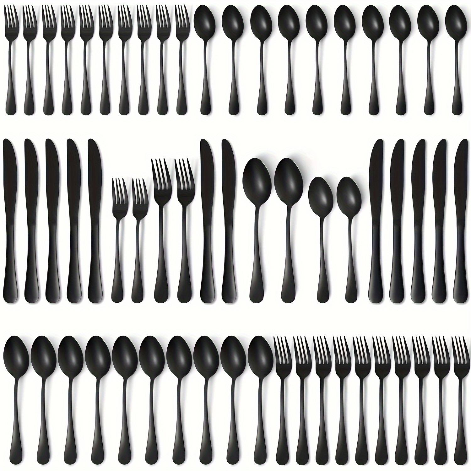 60pcs, Stainless Steel Flatware Set Black Silverware Mirror Polished Cutlery Set Birthdays Independence Day Dishwasher Safe
60pcs, Stainless Steel Flatware Set Black Silverware Mirror Polished Cutlery Set Birthdays Independence Day Dishwasher Safe