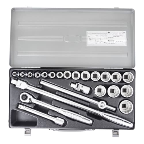 TONE Socket Wrench Set, 12.7mm (1/2 ) Drive, 160M, 25 Pieces, Silver
TONE Socket Wrench Set, 12.7mm (1/2 ) Drive, 160M, 25 Pieces, Silver