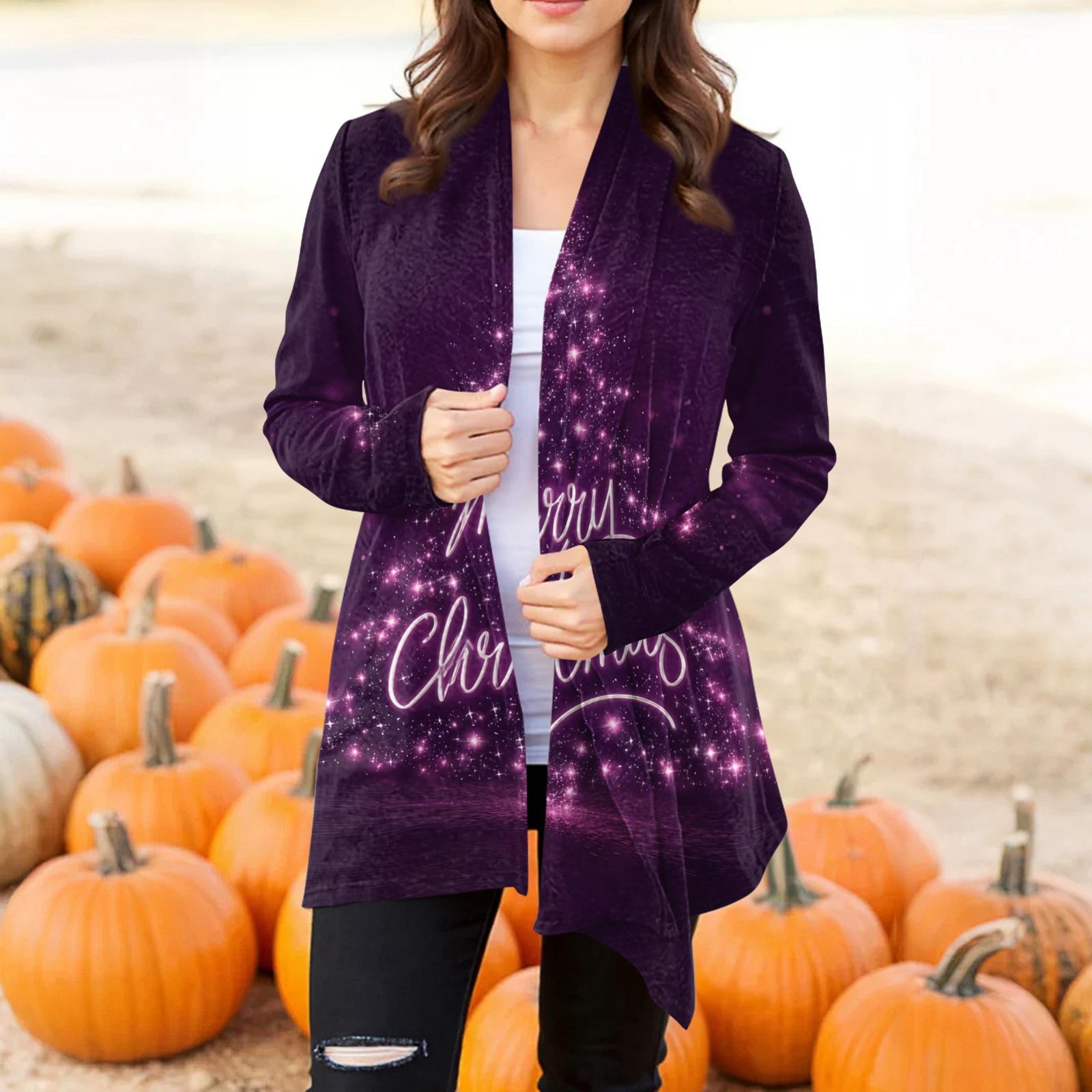 Женский модный повседневный кардиган-жакет средней длины с неровным подолом и рождественским принтом S фиолетовый
Женский модный повседневный кардиган-жакет средней длины с неровным подолом и рождественским принтом S фиолетовый