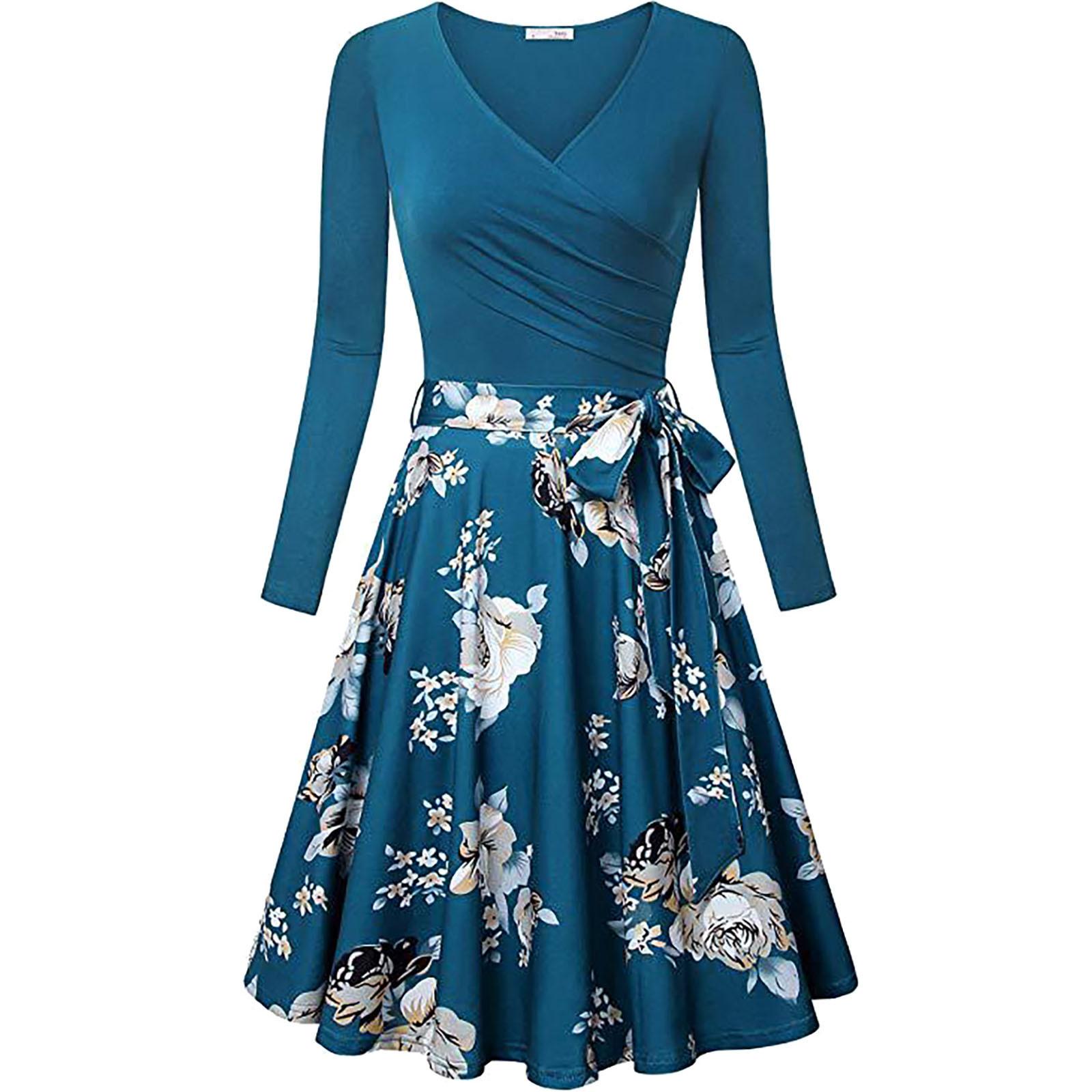 Women s Fashion New Women s V-Neck Long Sleeve Pleated Print Swing Dress L
Women s Fashion New Women s V-Neck Long Sleeve Pleated Print Swing Dress L