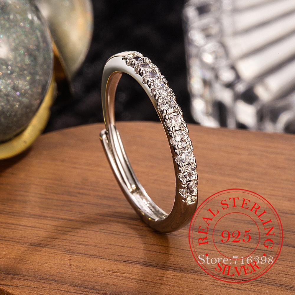 925 Sterling Silver Jewelry Luxury Crystal Open Finger Rings for Women Wedding Party Jewelry for Girls Friend Gift resizable
925 Sterling Silver Jewelry Luxury Crystal Open Finger Rings for Women Wedding Party Jewelry for Girls Friend Gift resizable