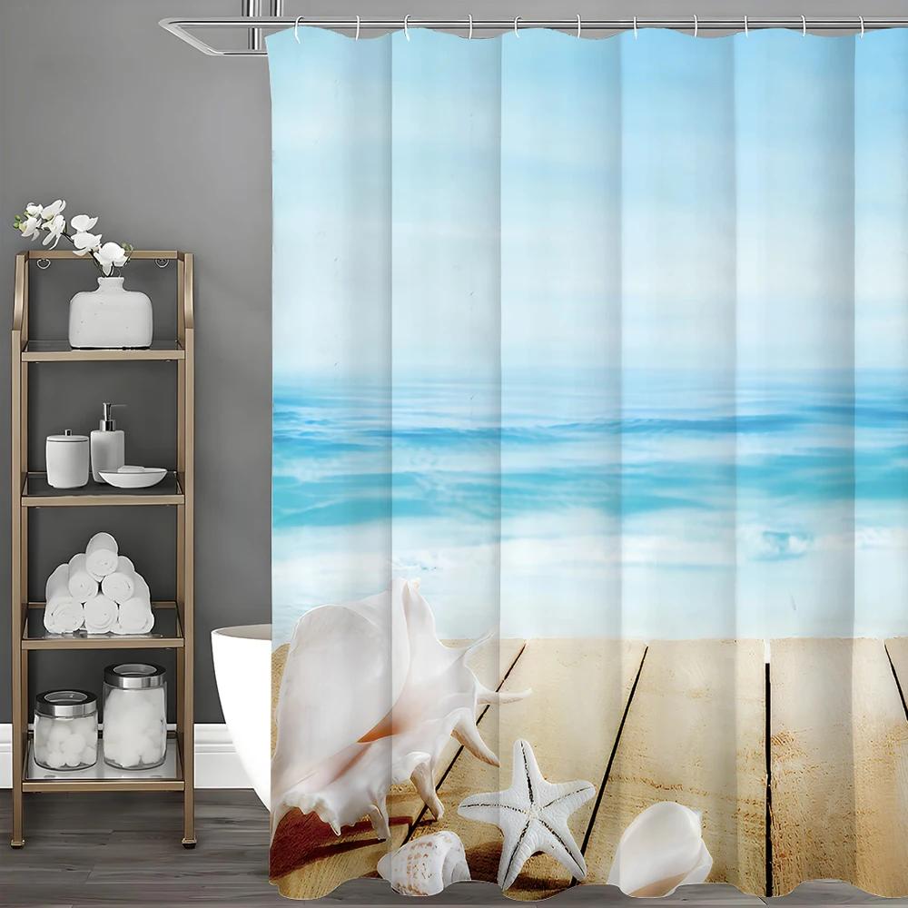 Ocean Shell Wooden Panel Shower Curtain, Bathroom Decorative Shower Curtain, Waterproof Shower Curtain With Hooks W60H190(CM)-1 Pcs
Ocean Shell Wooden Panel Shower Curtain, Bathroom Decorative Shower Curtain, Waterproof Shower Curtain With Hooks W60H190(CM)-1 Pcs