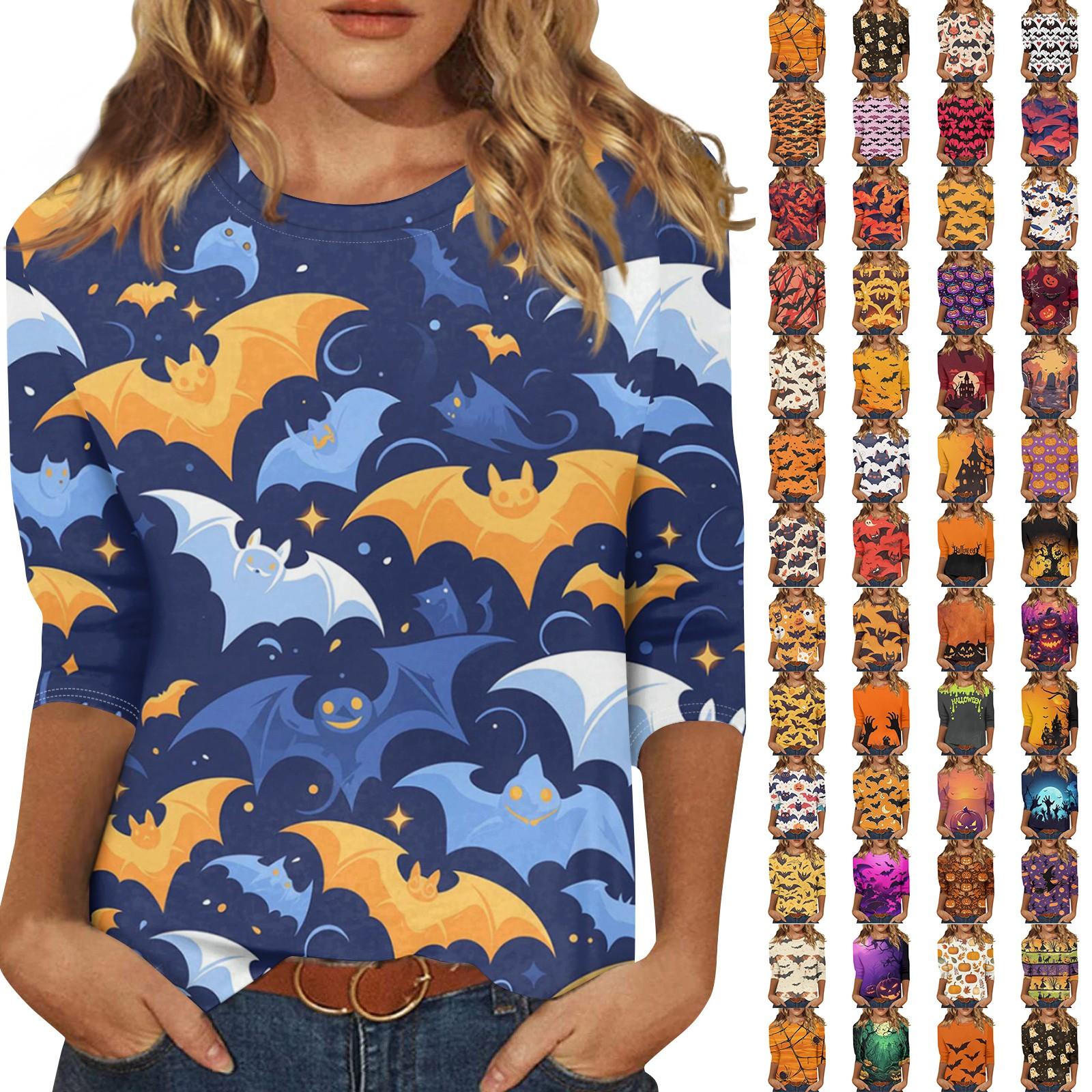 2024 Модные рубашки с рукавами для женщин Милые футболки с принтом на Хэллоуин Блузки Повседневные топы больших размеров Базовые пуловеры XXL
2024 Модные рубашки с рукавами для женщин Милые футболки с принтом на Хэллоуин Блузки Повседневные топы больших размеров Базовые пуловеры XXL