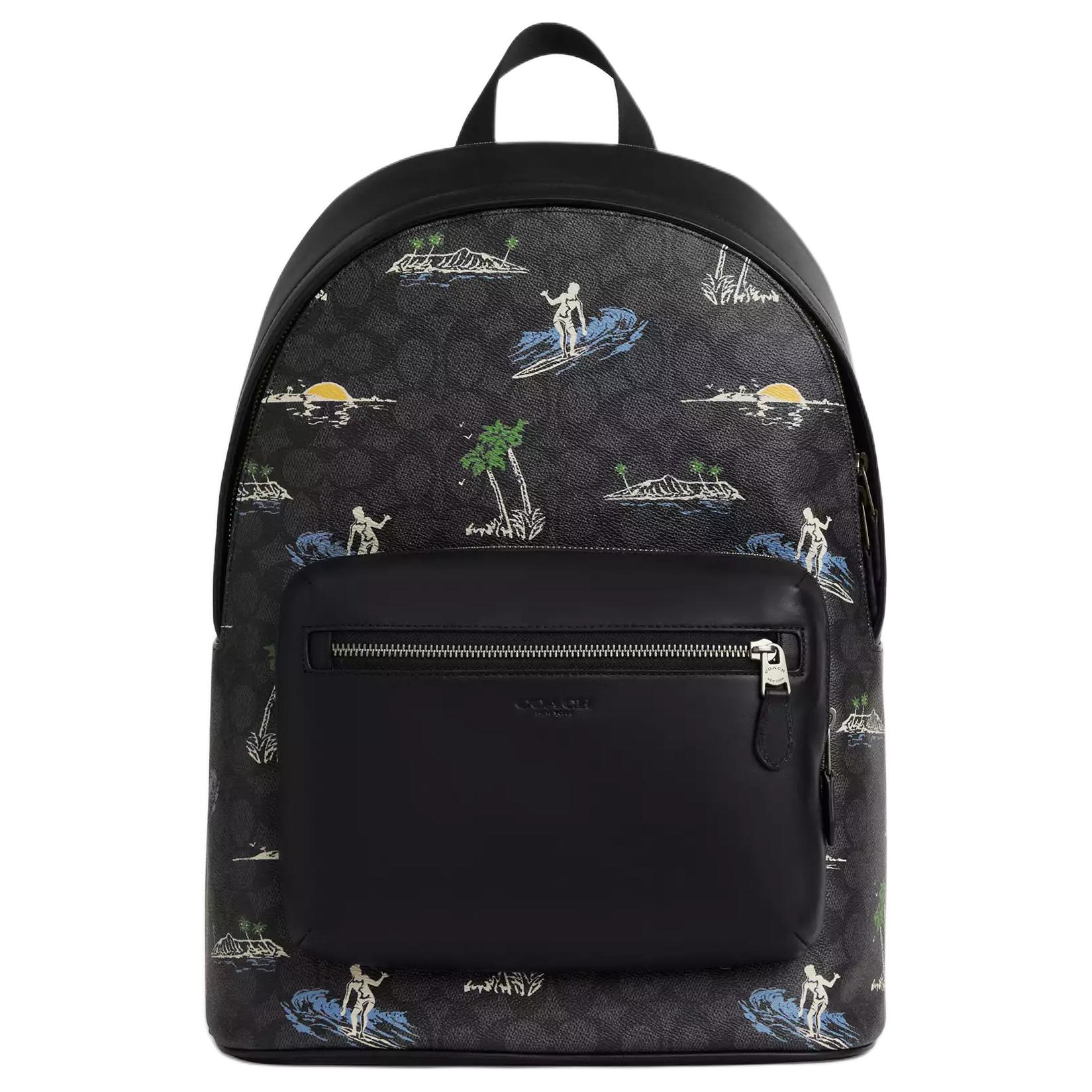 Coach West Signature 32 Surf Print Coated Canvas Backpack Large Unisex Backpack Black CBI31-QBA5F Basic Set (Bag+Dust Bag)
Coach West Signature 32 Surf Print Coated Canvas Backpack Large Unisex Backpack Black CBI31-QBA5F Basic Set (Bag+Dust Bag)