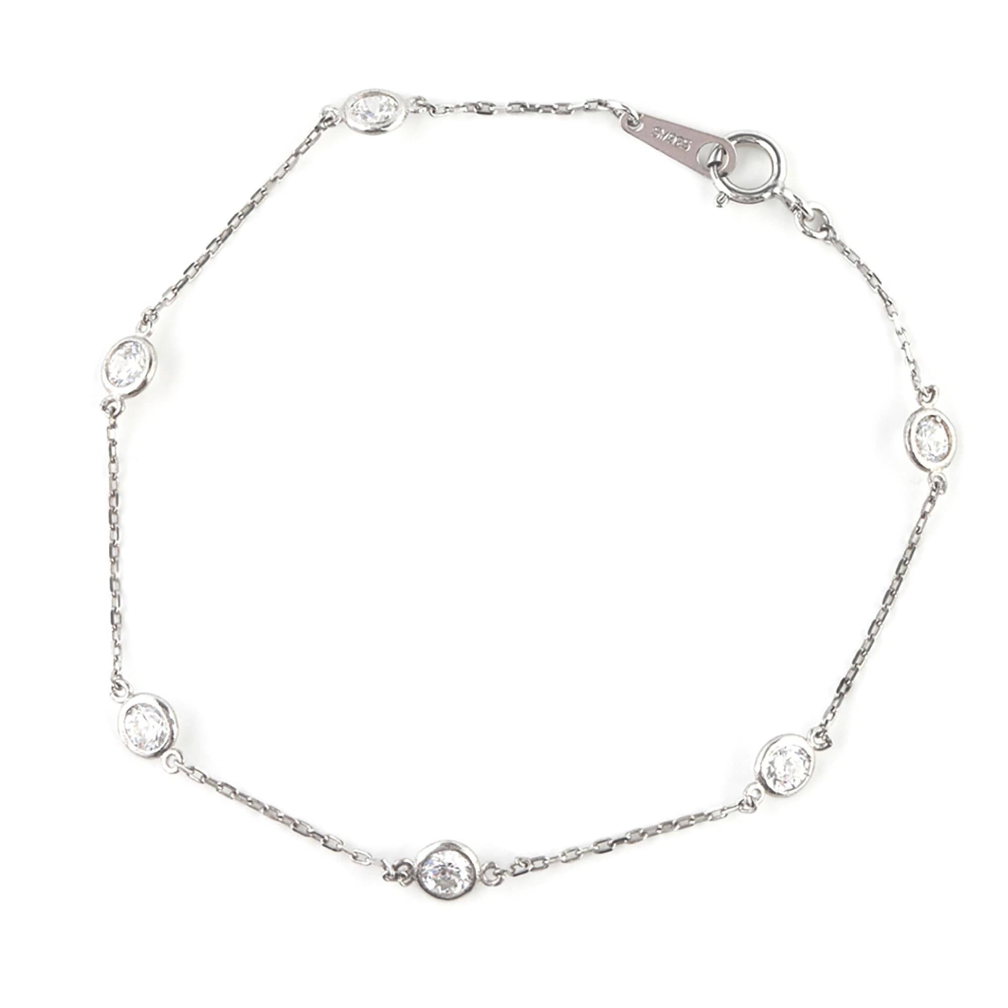 PLUSTER Bracelet 925 Sterling Silver Station Chain 18cm 6 Stones Accessories Cubic Zirconia Simple Popular Birthday Present Gift Gift Box Set Day
PLUSTER Bracelet 925 Sterling Silver Station Chain 18cm 6 Stones Accessories Cubic Zirconia Simple Popular Birthday Present Gift Gift Box Set Day