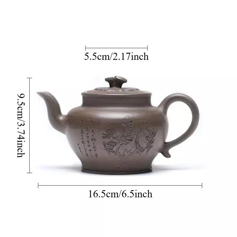 400ml Ganoderma Yixing Teapot Hand Carved Qingduan Mud Kung Fu Tea Set Large Capacity Teapot Chinese Household Tea Pot Teaware
400ml Ganoderma Yixing Teapot Hand Carved Qingduan Mud Kung Fu Tea Set Large Capacity Teapot Chinese Household Tea Pot Teaware