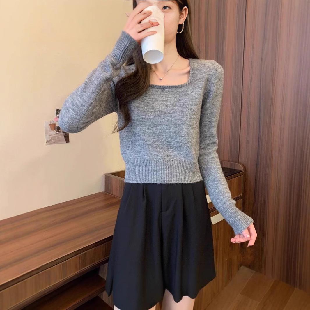 Women s Solid Color Square Neck Knit Sweater - Slim Fit Long Sleeve Pullover One Size серый
Women s Solid Color Square Neck Knit Sweater - Slim Fit Long Sleeve Pullover One Size серый