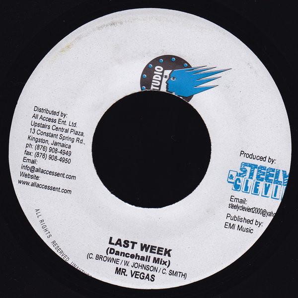 7inch Record MR. VEGAS - Last Week NONE Studio 2000 2005 Japan Reggae, Ska & Dub Used
7inch Record MR. VEGAS - Last Week NONE Studio 2000 2005 Japan Reggae, Ska & Dub Used